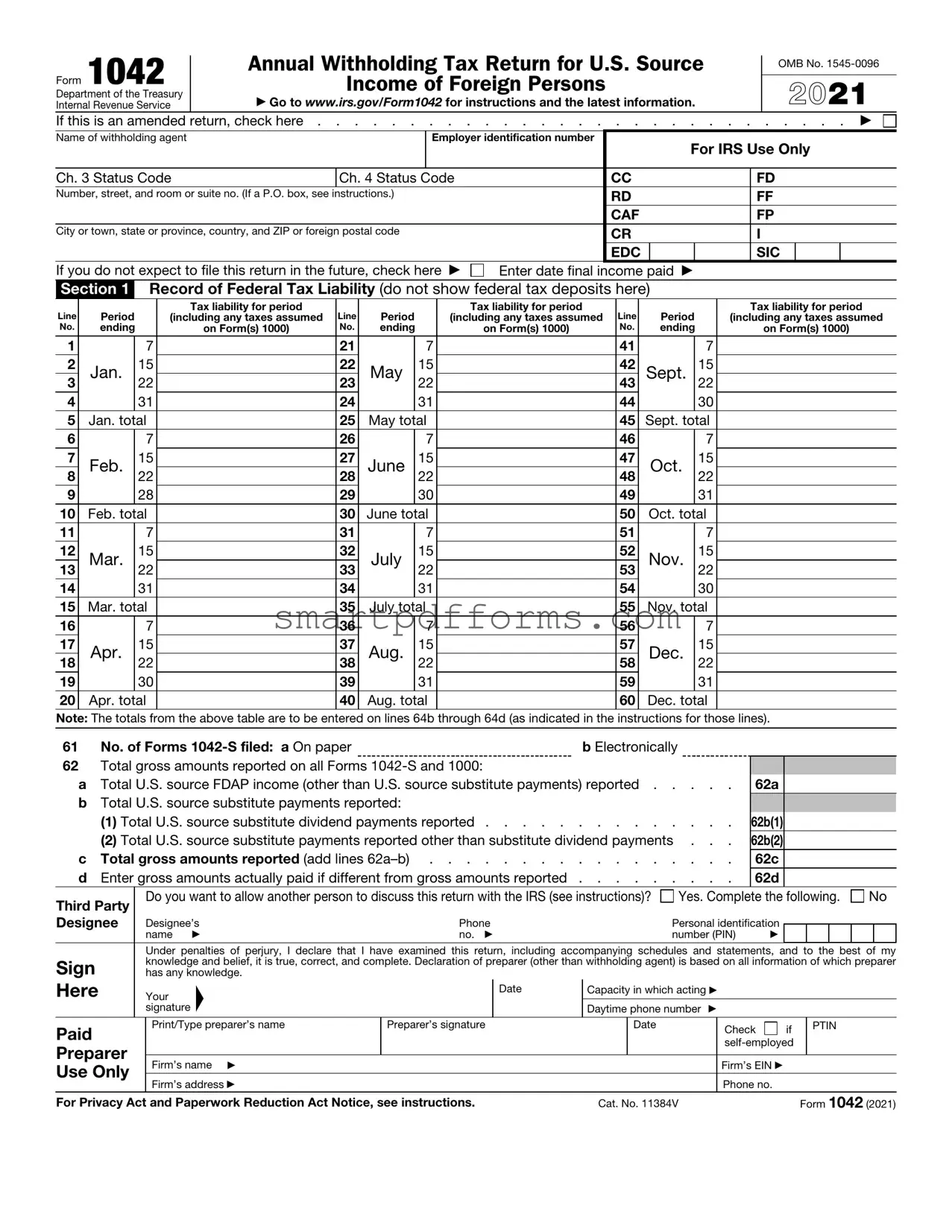 Blank 1042 PDF Template