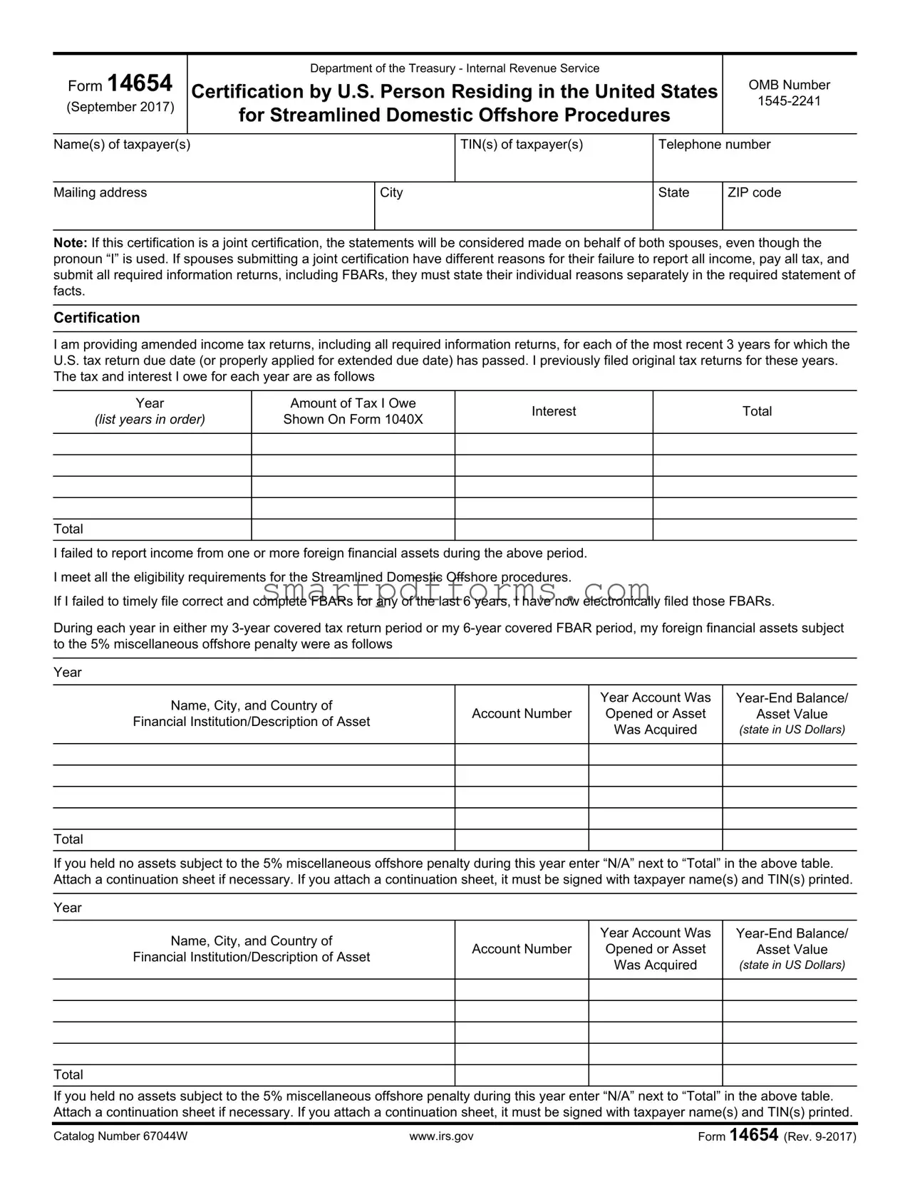Blank 14654 PDF Template