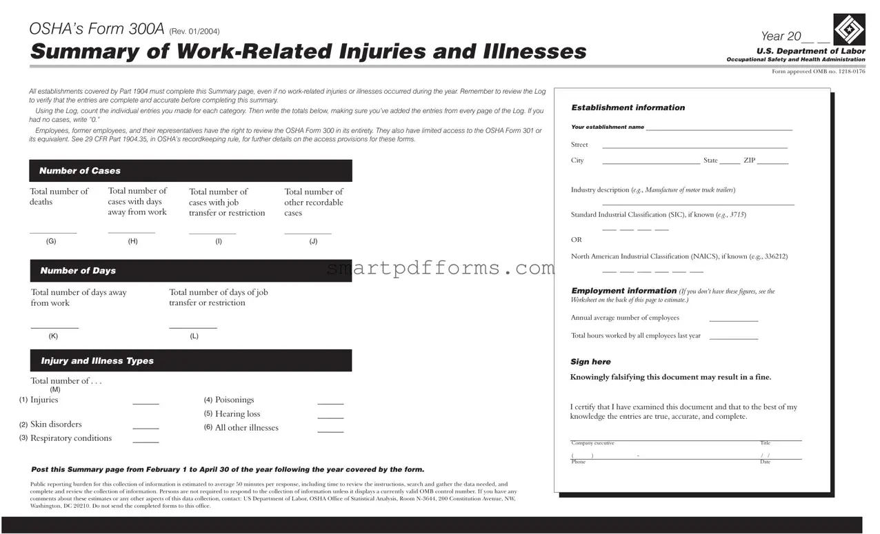 Blank 300A Osha PDF Template
