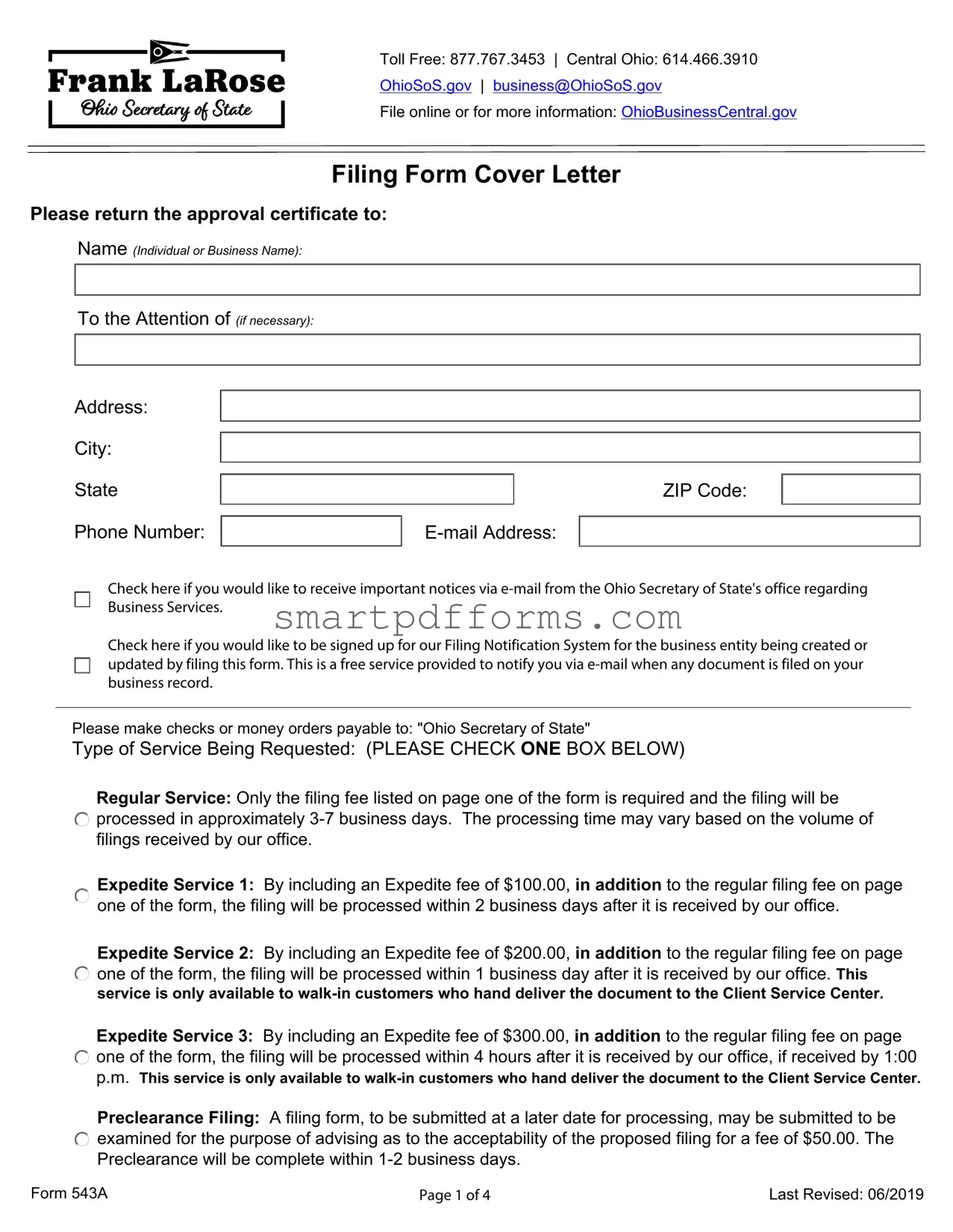 Blank 543A PDF Template