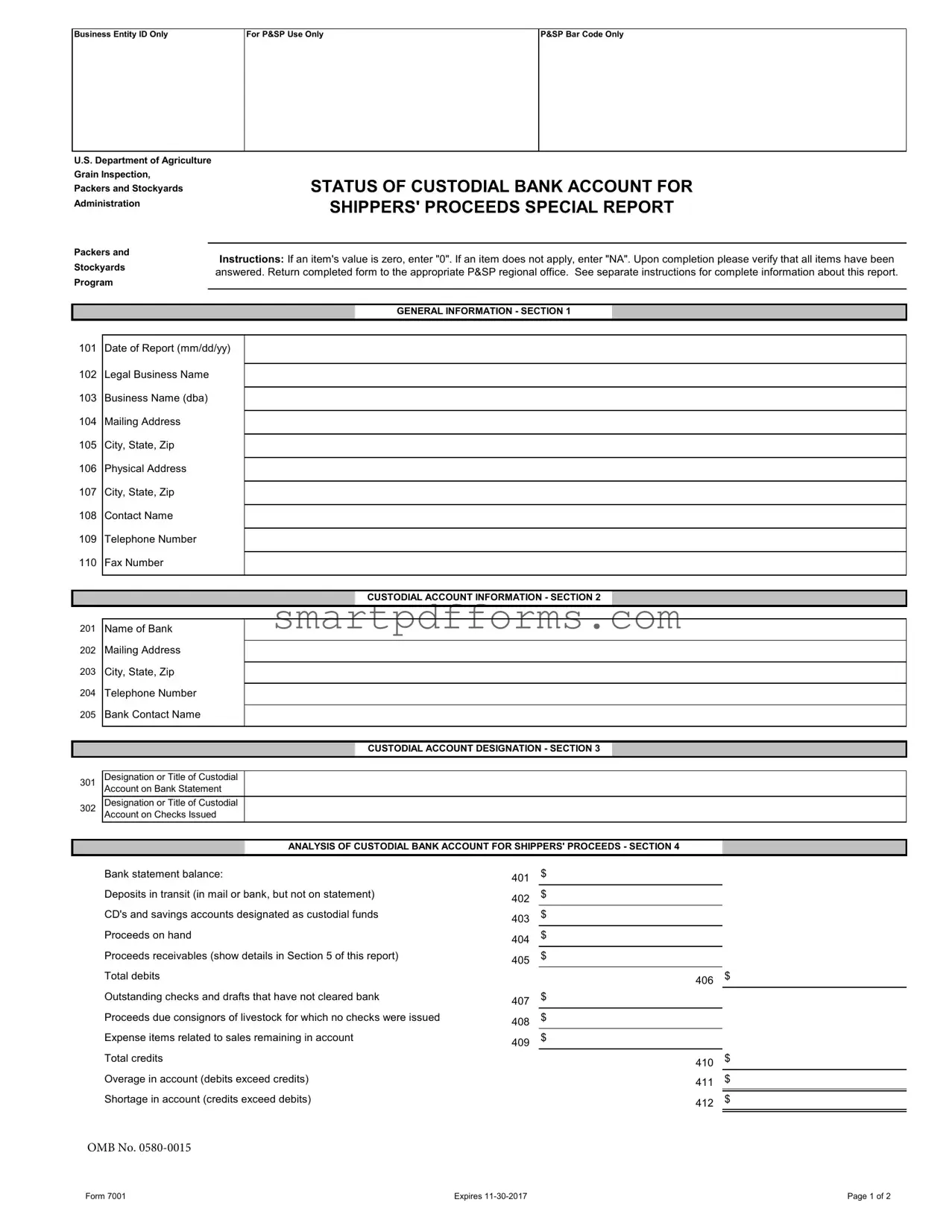 Blank 7001 PDF Template