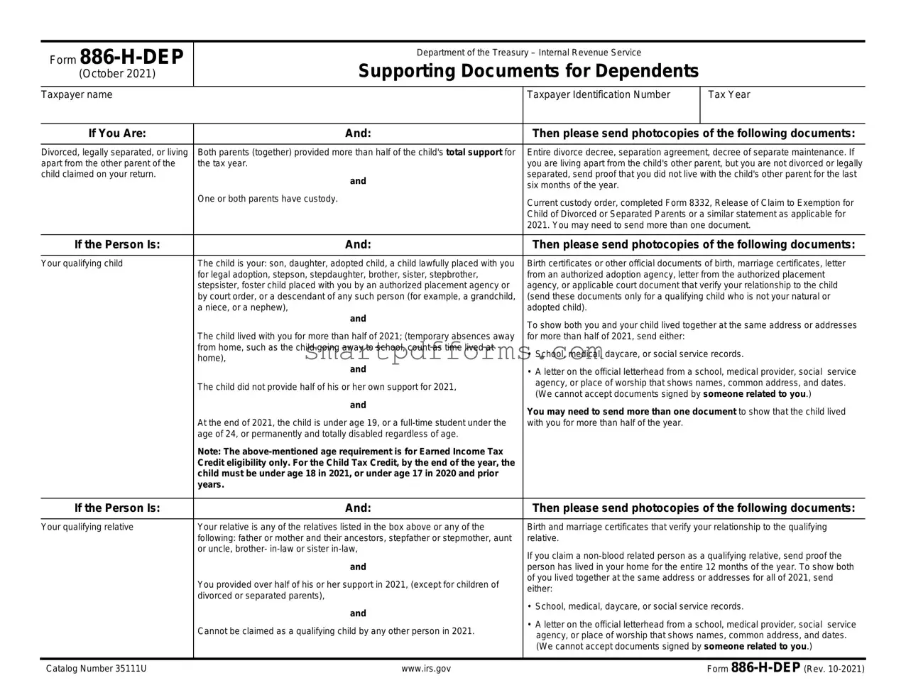 Blank 886 H Dep PDF Template