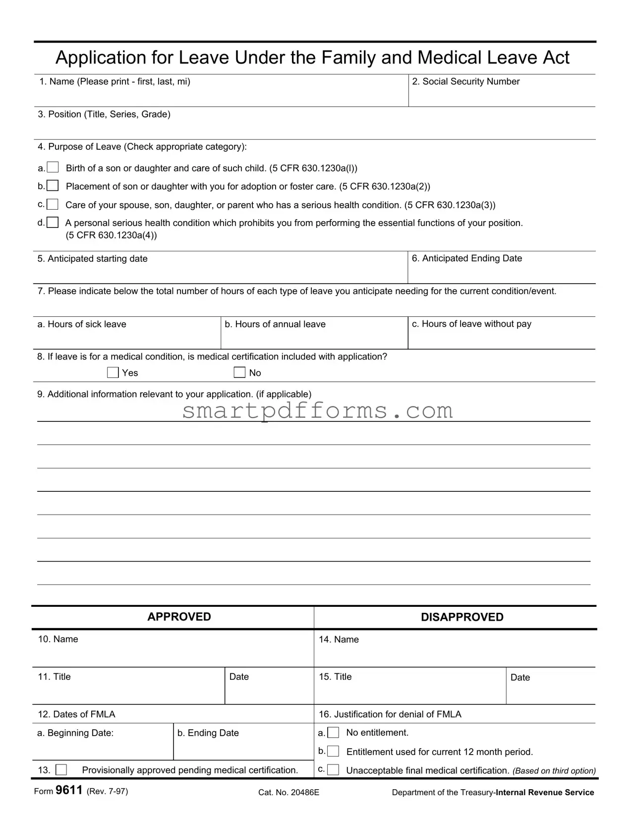 Blank 9611 PDF Template