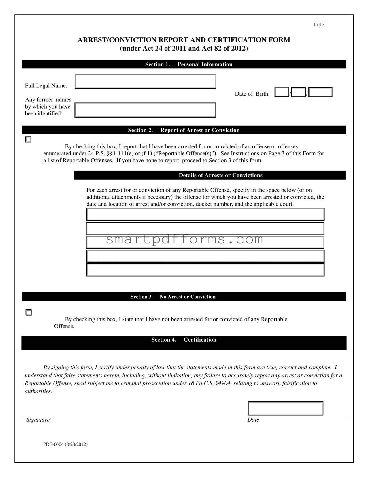 Blank Act 24 Pde 6004 PDF Template