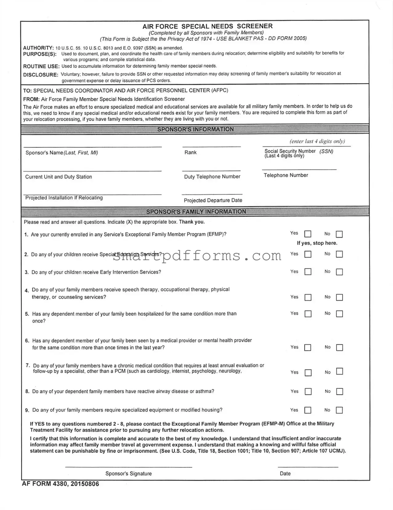 Blank Af 4380 PDF Template