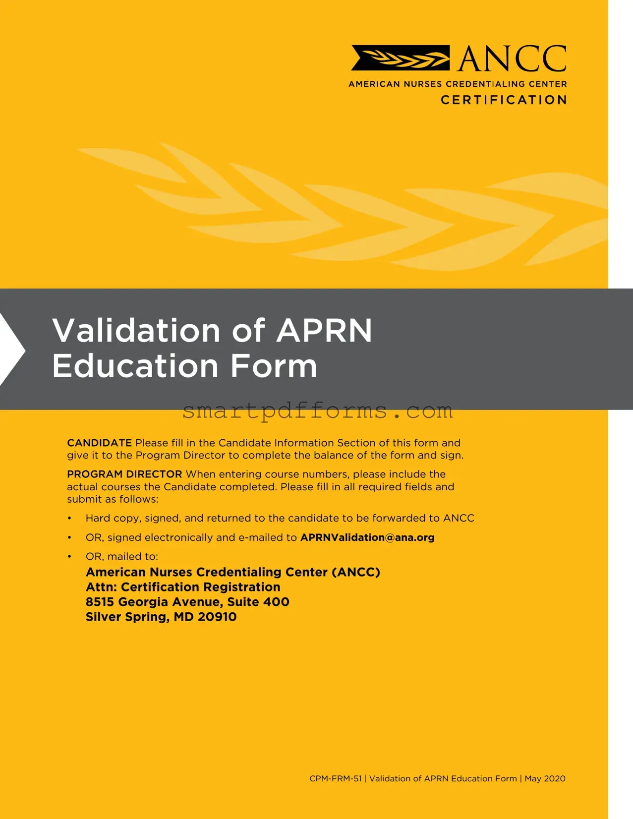 Blank Ancc Certification Verification PDF Template