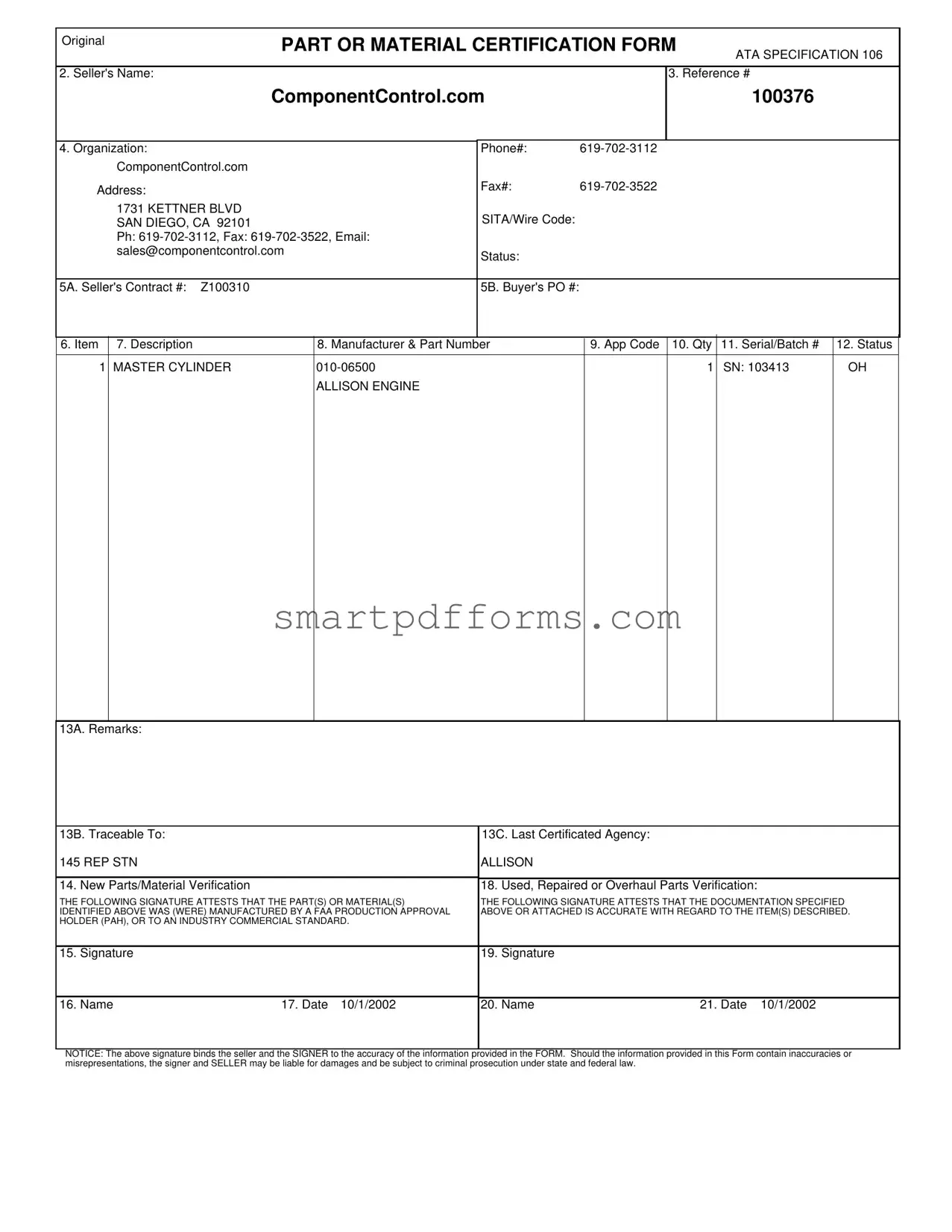 Blank Ata 106 PDF Template
