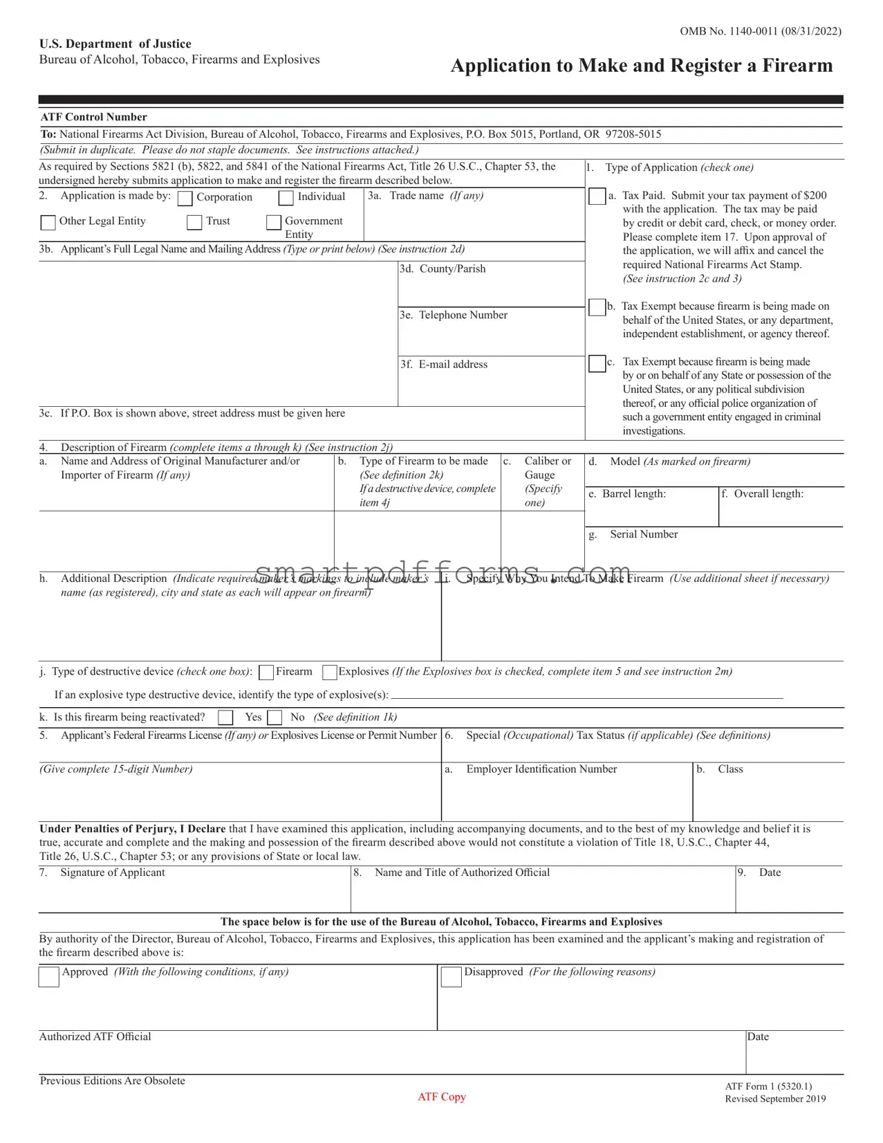 Blank Atf 1 PDF Template