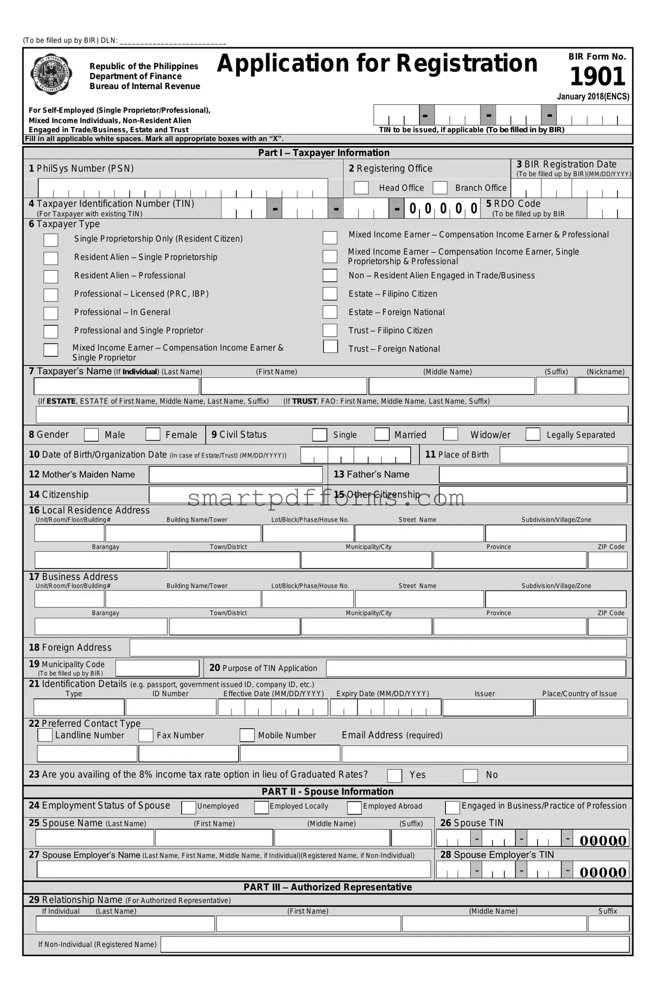 Blank Bir PDF Template