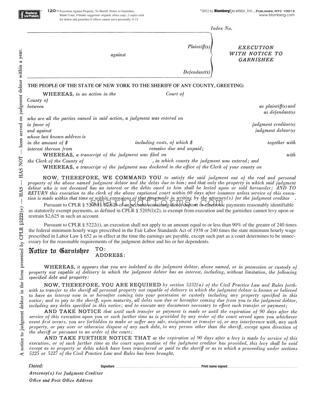 Blank Blumberg 120 PDF Template