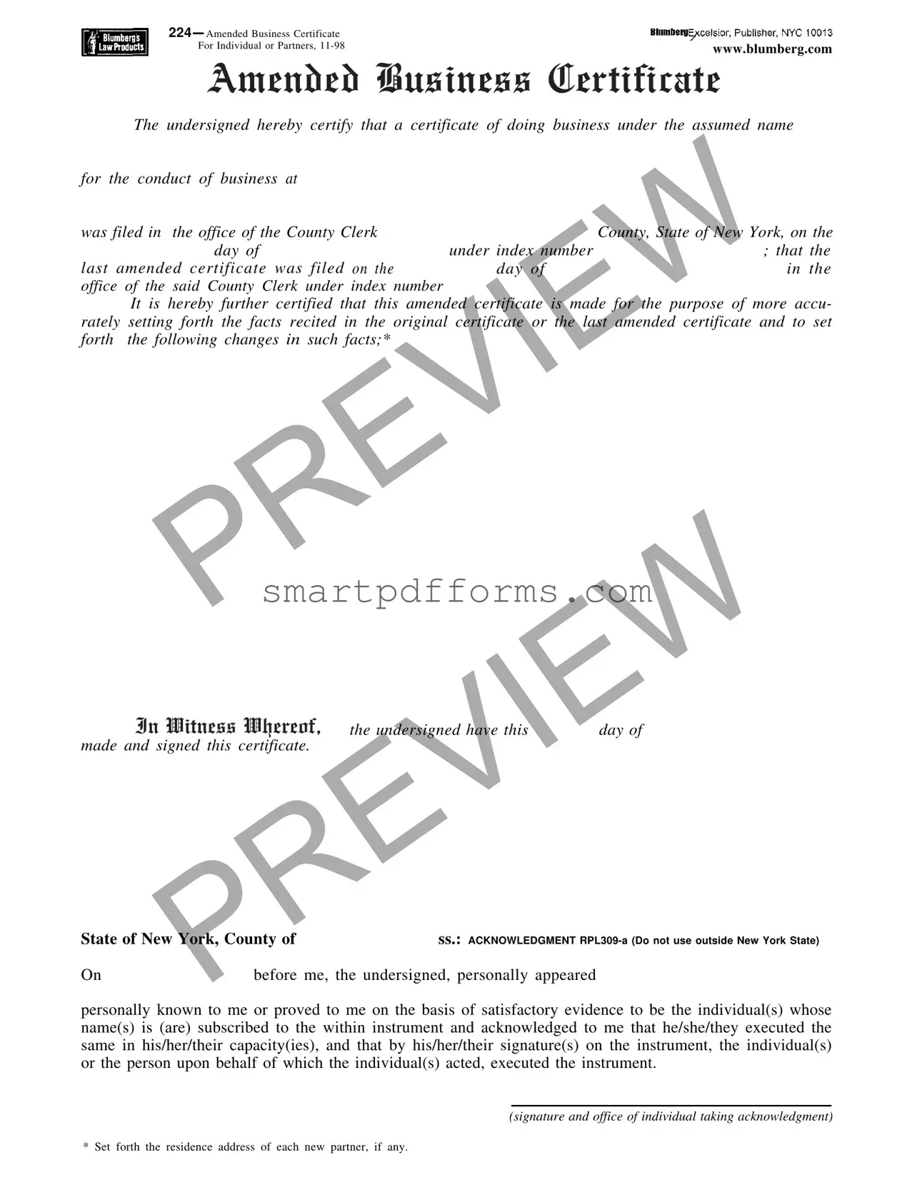Blank Blumberg T 224 PDF Template