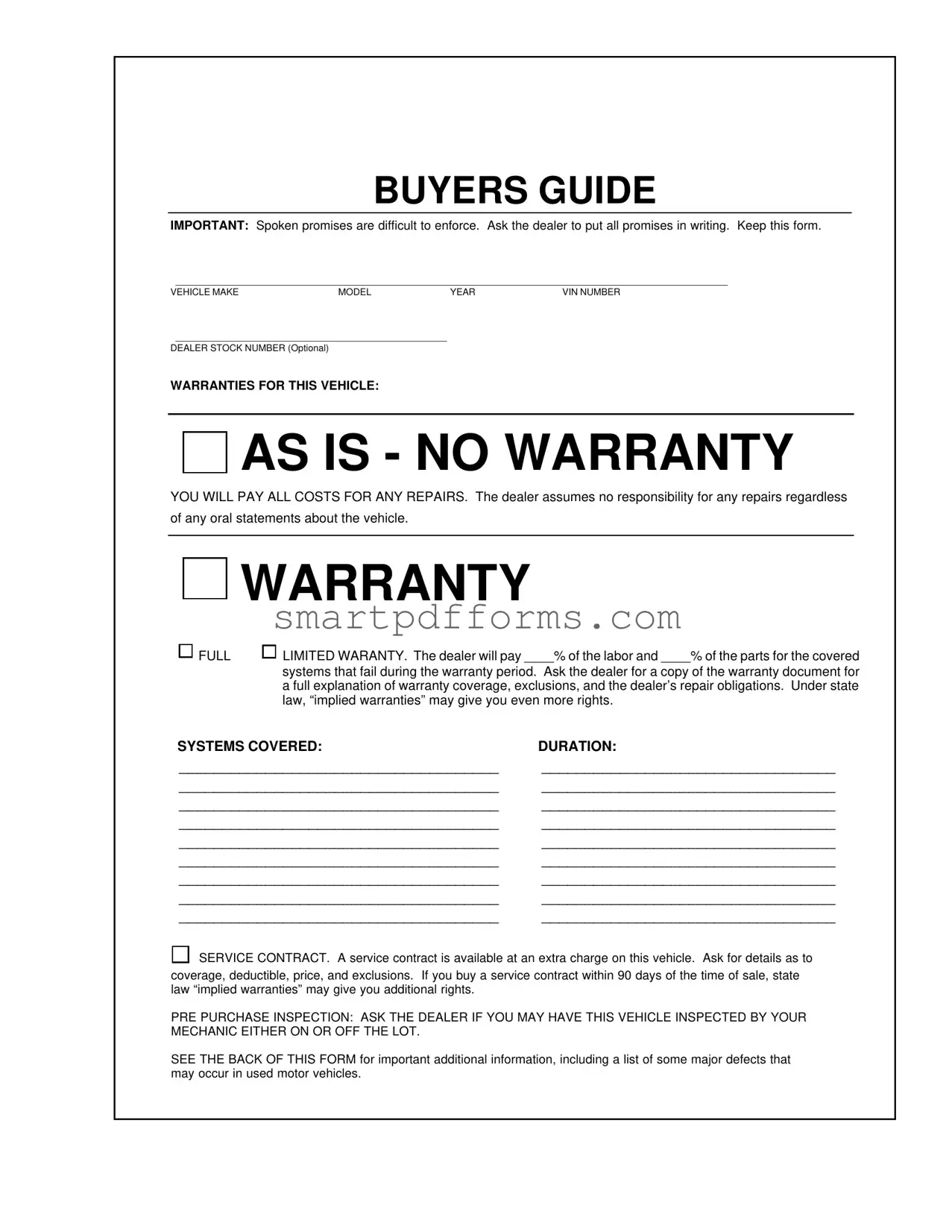 Blank Buyers Guide PDF Template