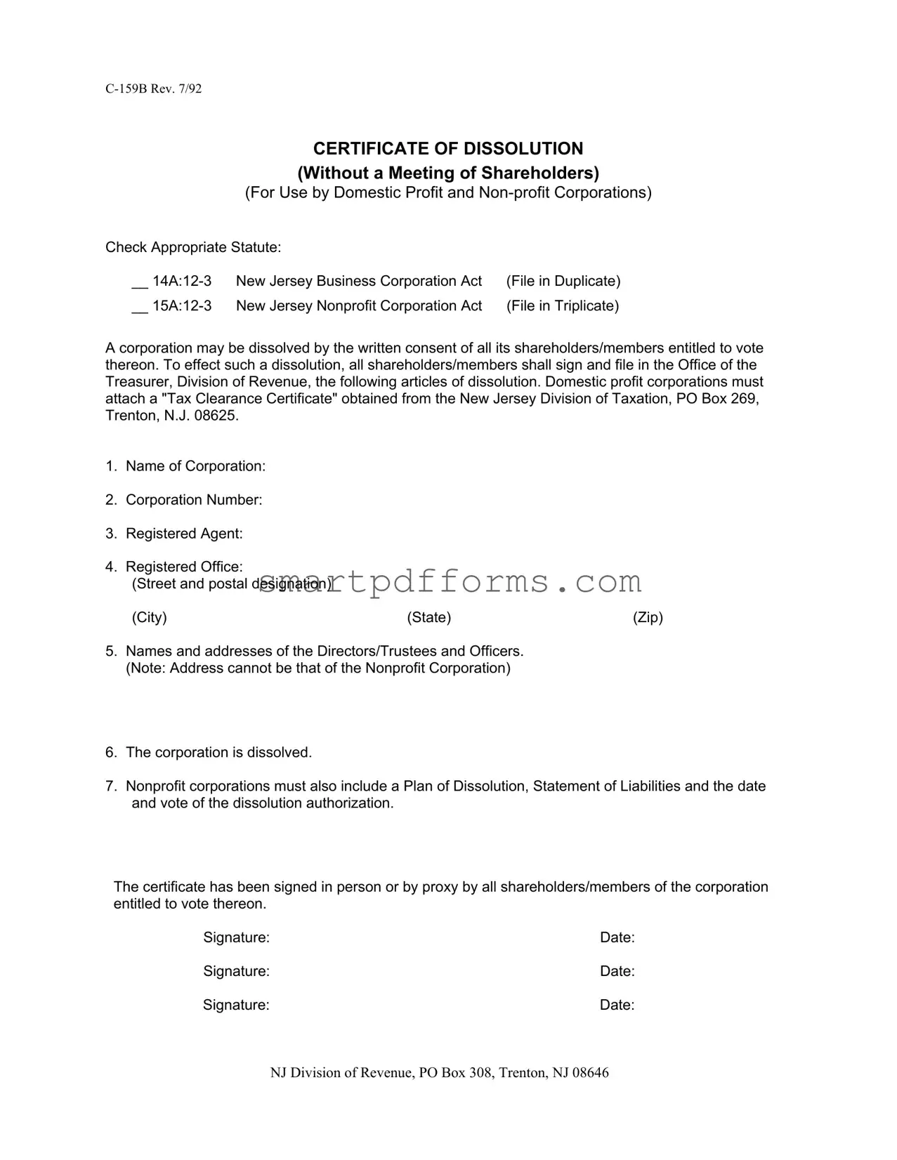 Blank C 159B PDF Template