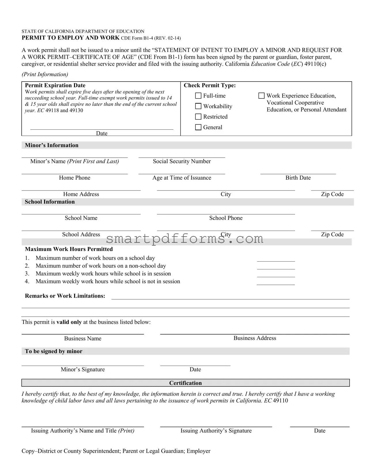 Blank Cde B1 4 PDF Template