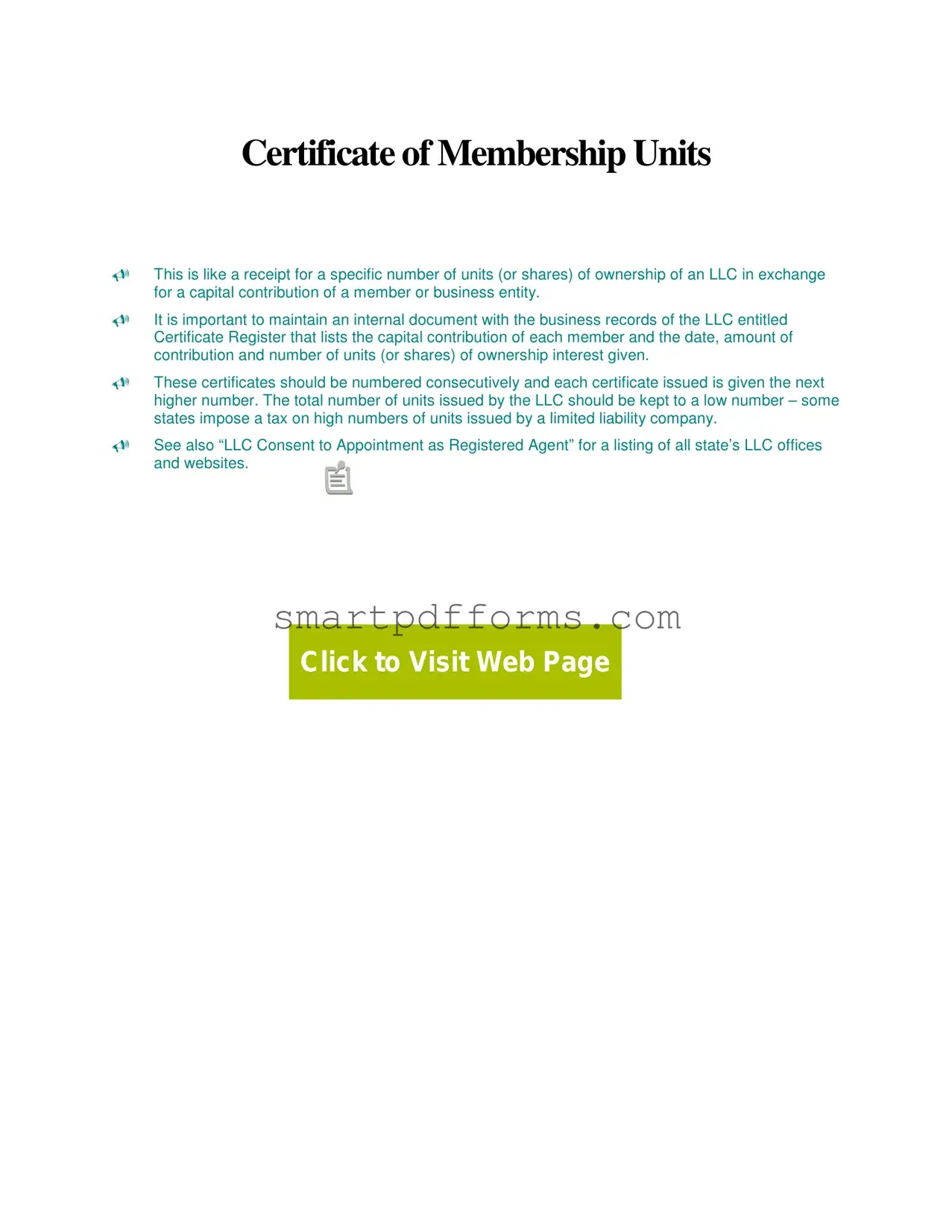 Blank Certificate Membership Units PDF Template
