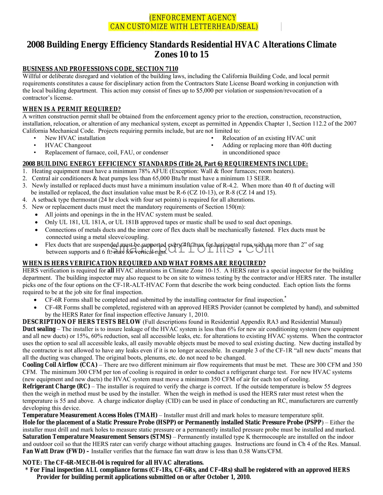 Blank Cf 1R Alt Hvac PDF Template