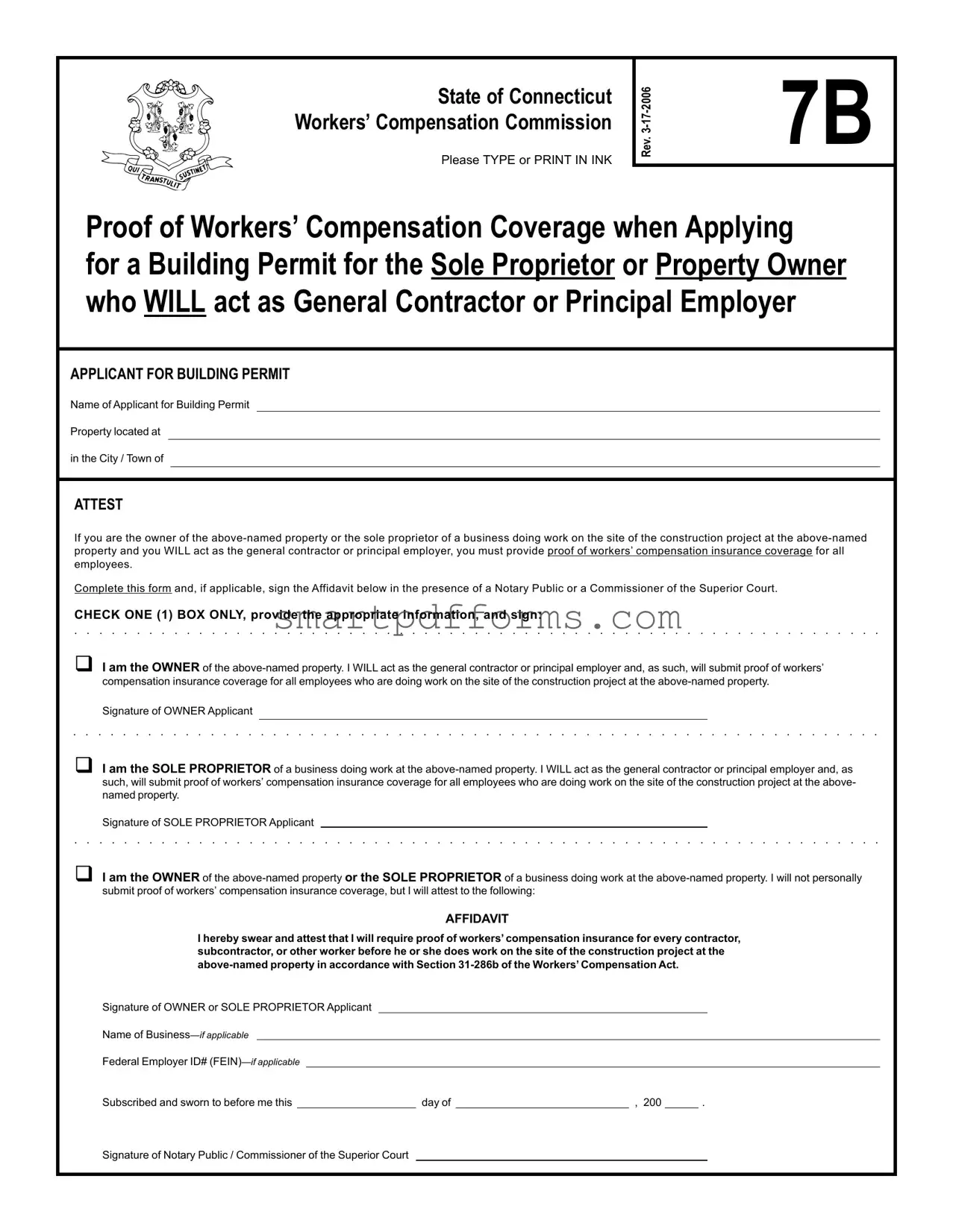 Blank Connecticut 7B PDF Template