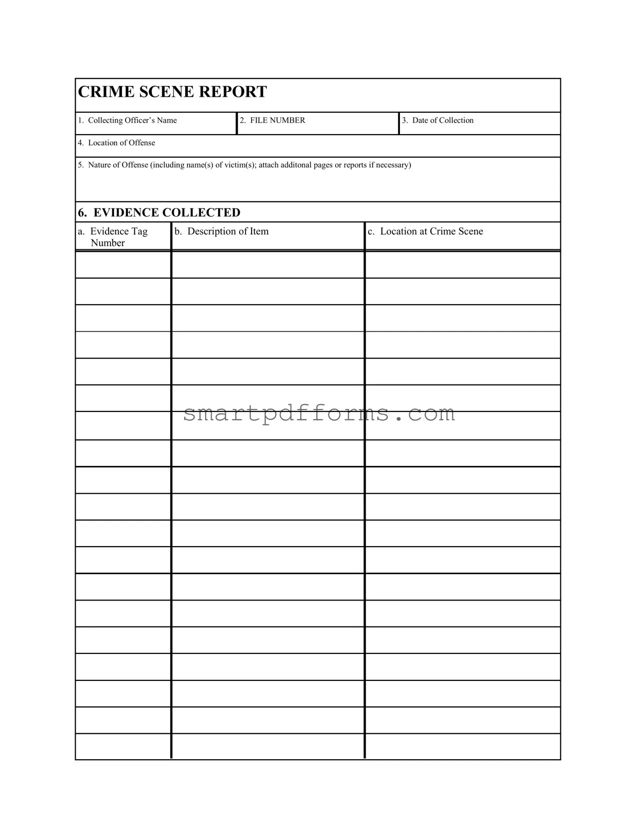 Blank Crime Scene Report PDF Template