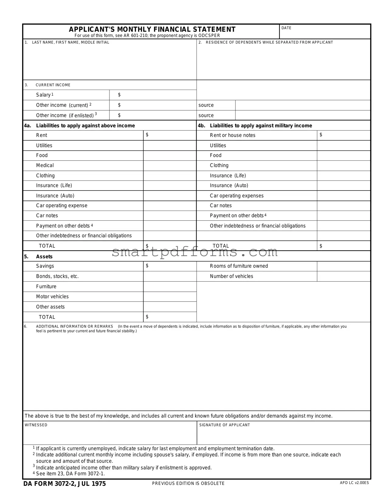 Blank Da 3072 2 PDF Template