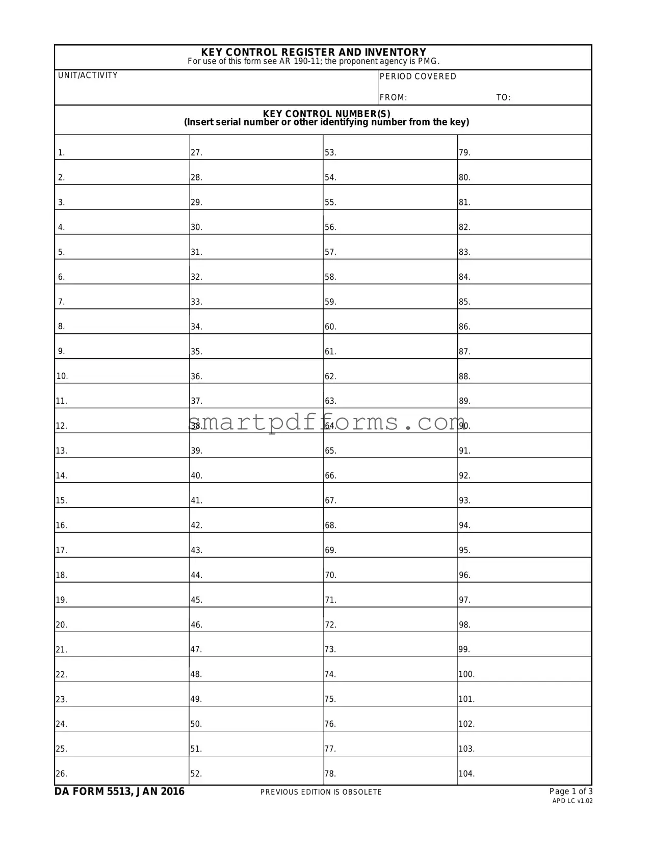 Blank Da 5513 PDF Template