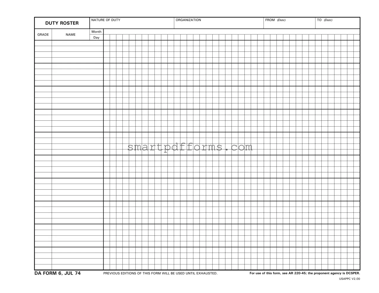 Blank Da 6 PDF Template