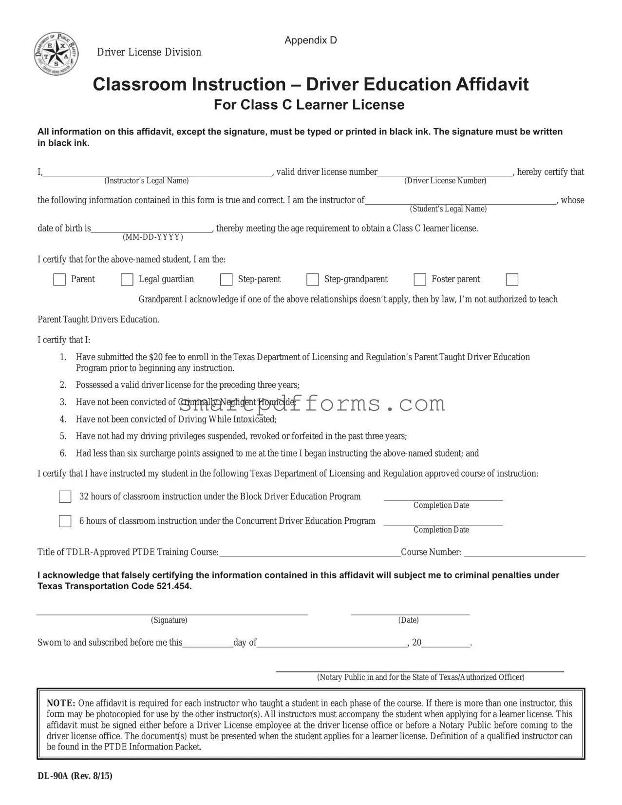 Blank Dl 90A PDF Template