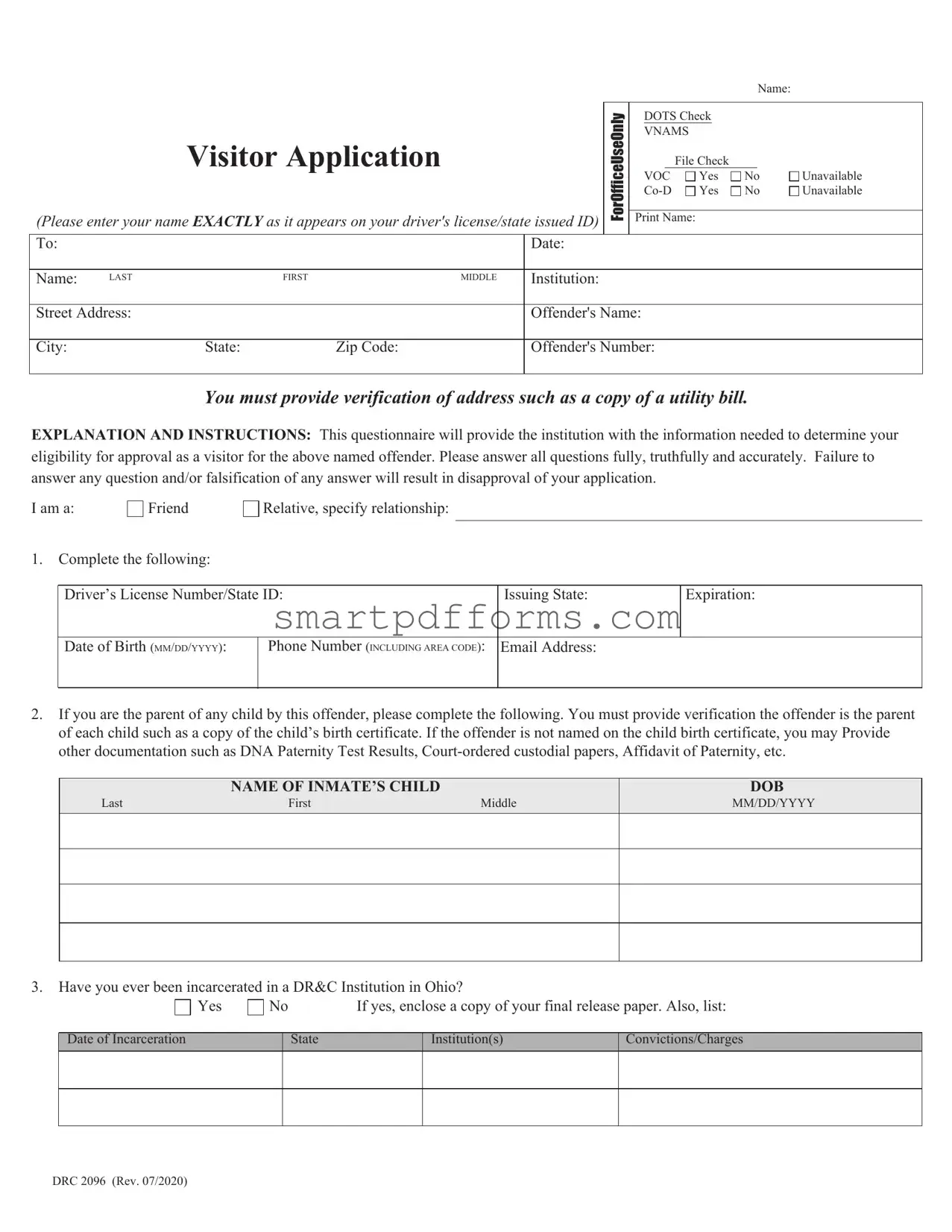 Blank Drc 2096 PDF Template