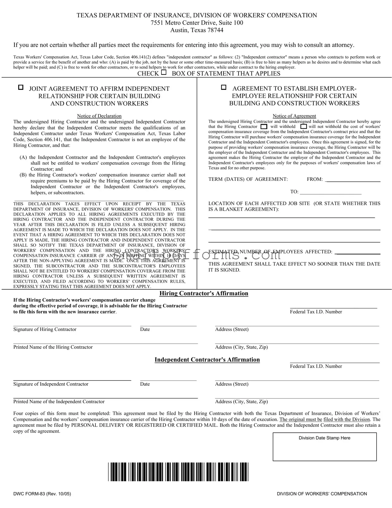 Blank Dwc 83 PDF Template