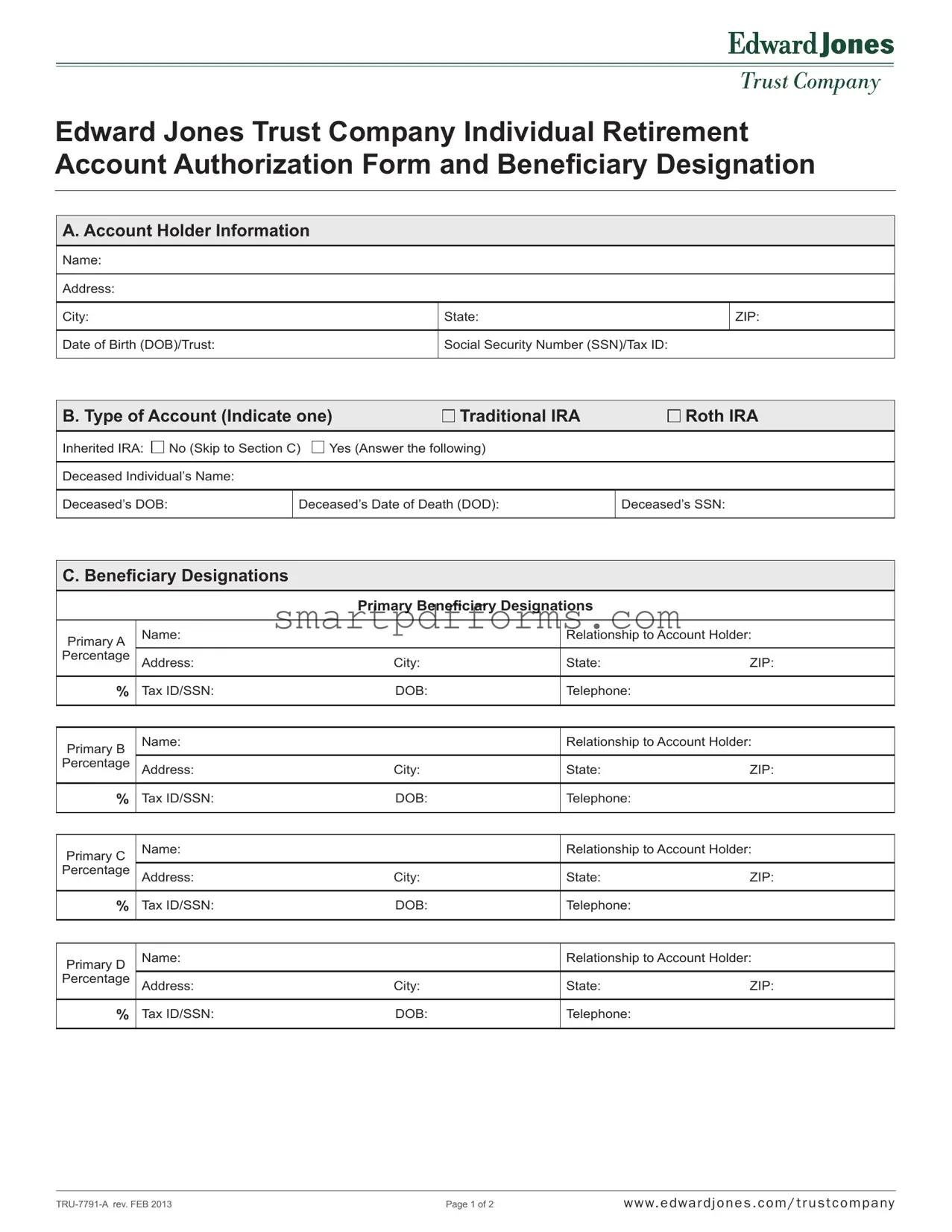 Blank Edward Jones Account PDF Template