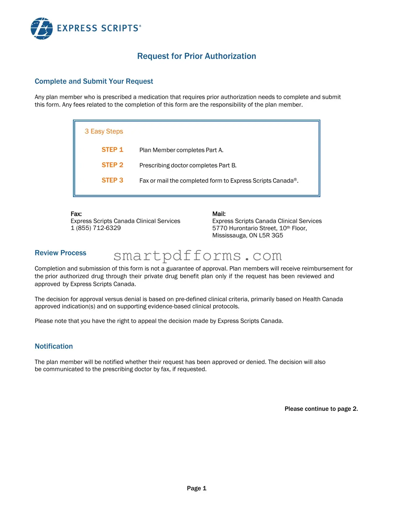 Blank Express Scripts Prior Authorization PDF Template