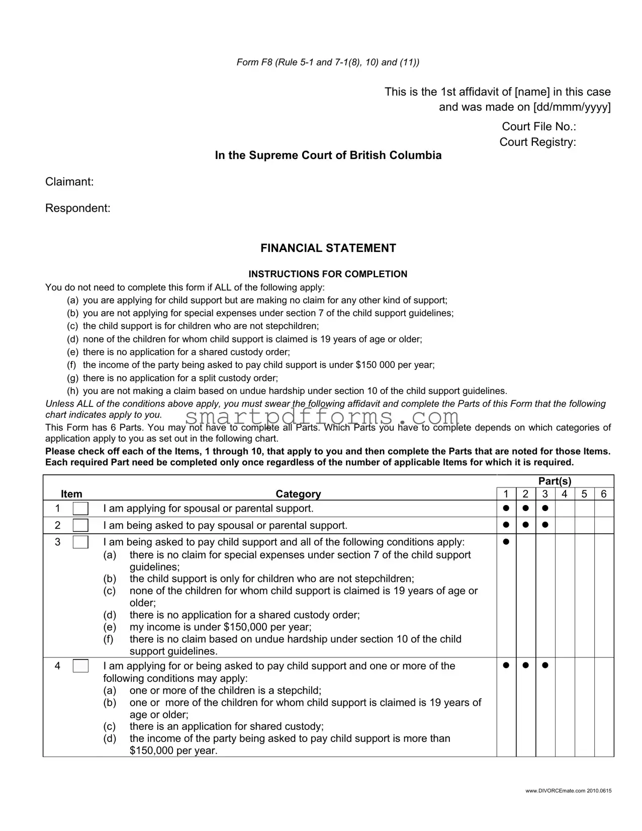 Blank F8 PDF Template