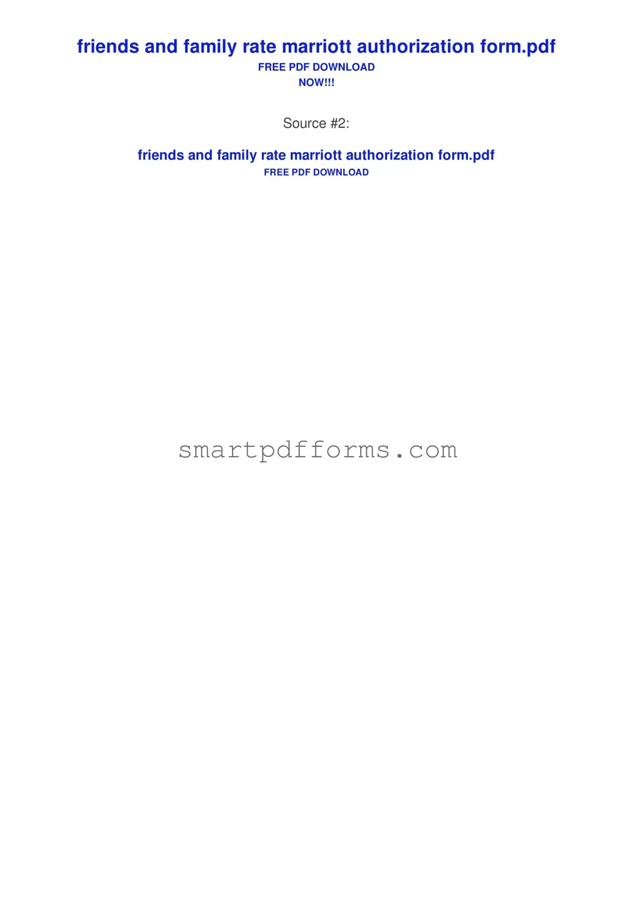 Blank Family Marriott Friends PDF Template