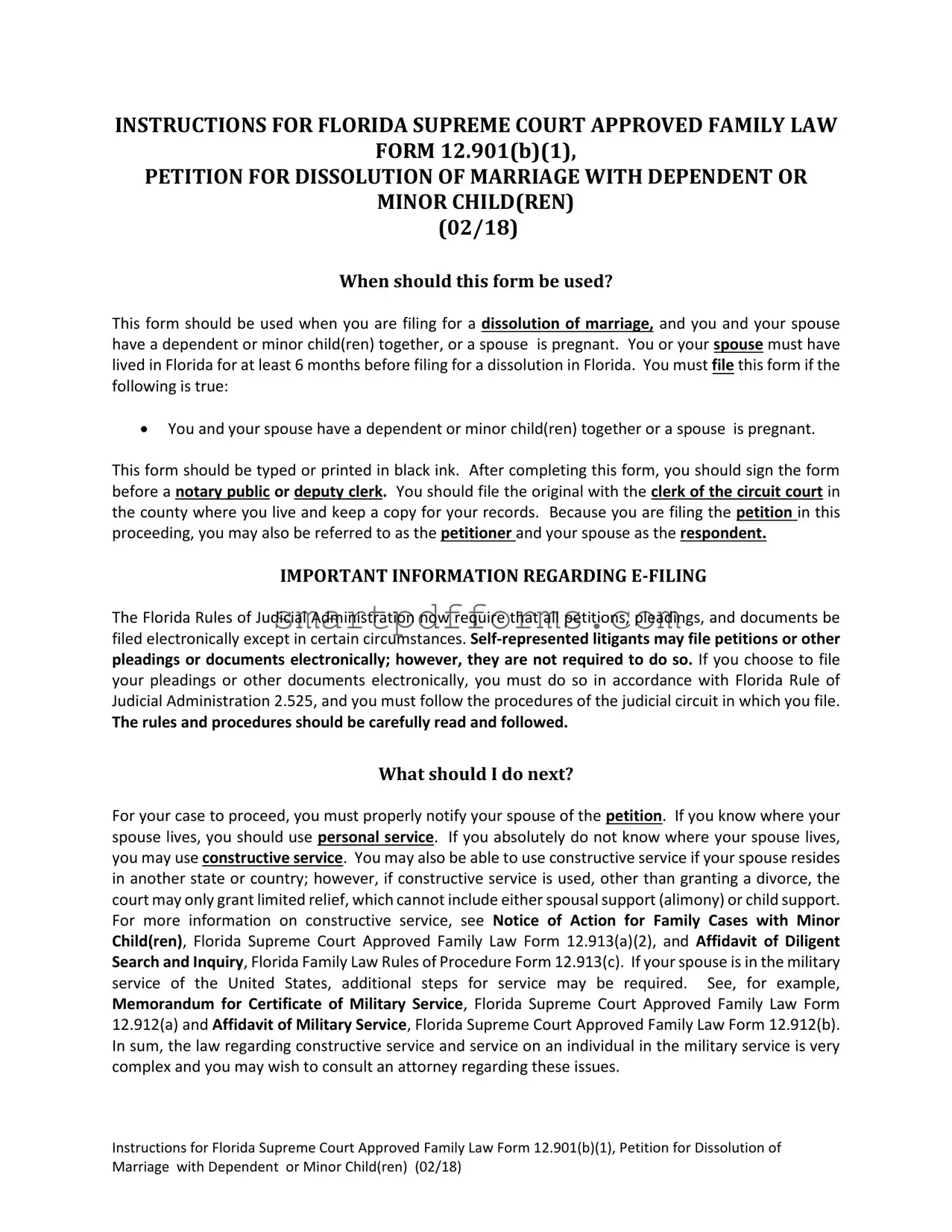 Blank Florida Divorce Decree PDF Template