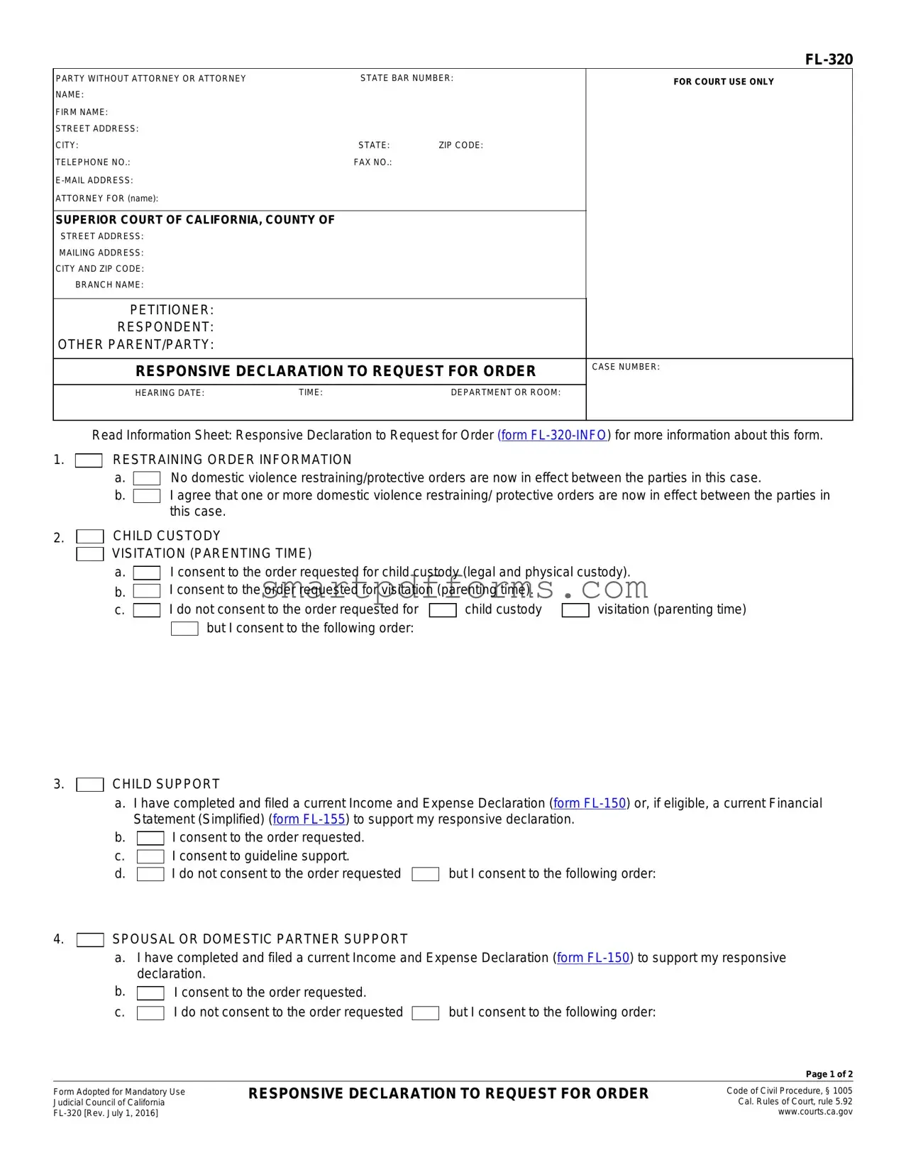 Blank Fl 320 PDF Template