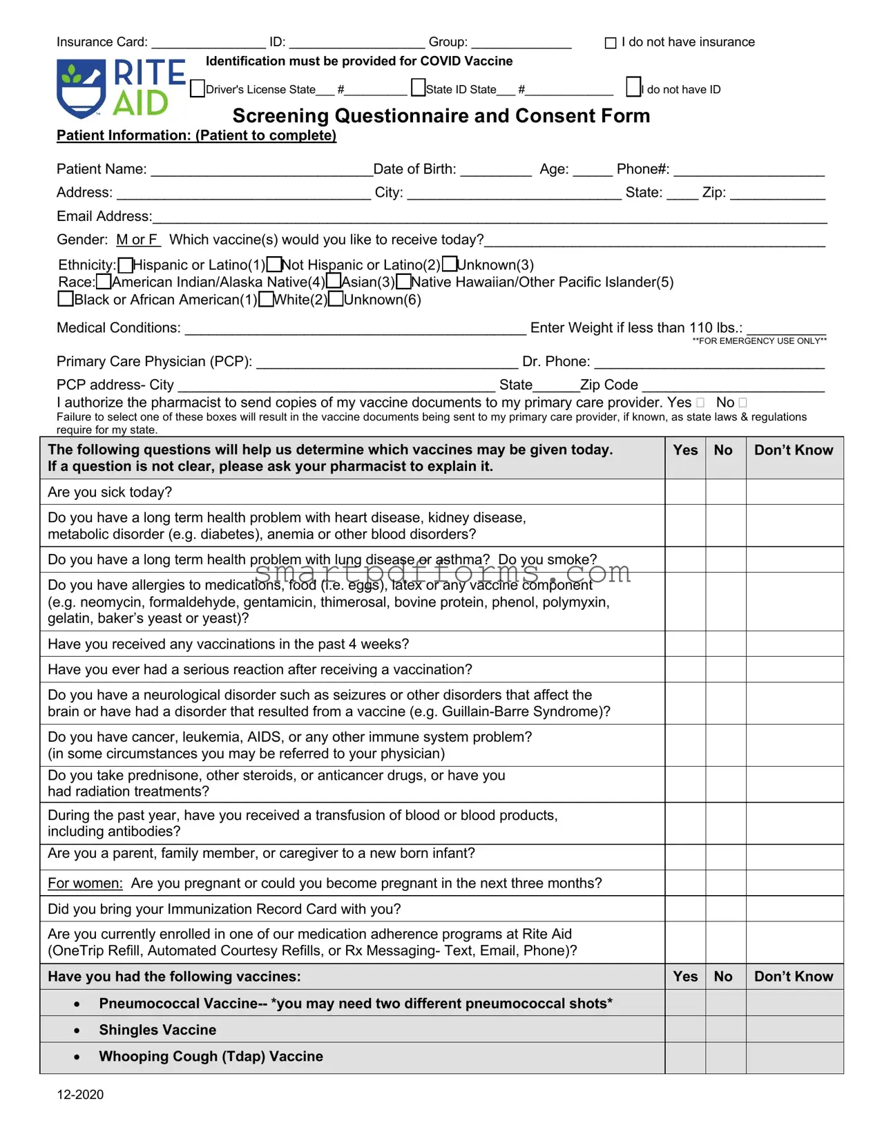 Blank Flu Vaccine PDF Template