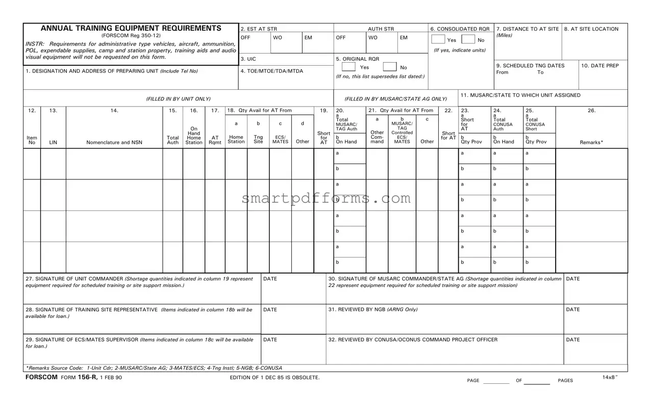 Blank Forscom 156 R PDF Template