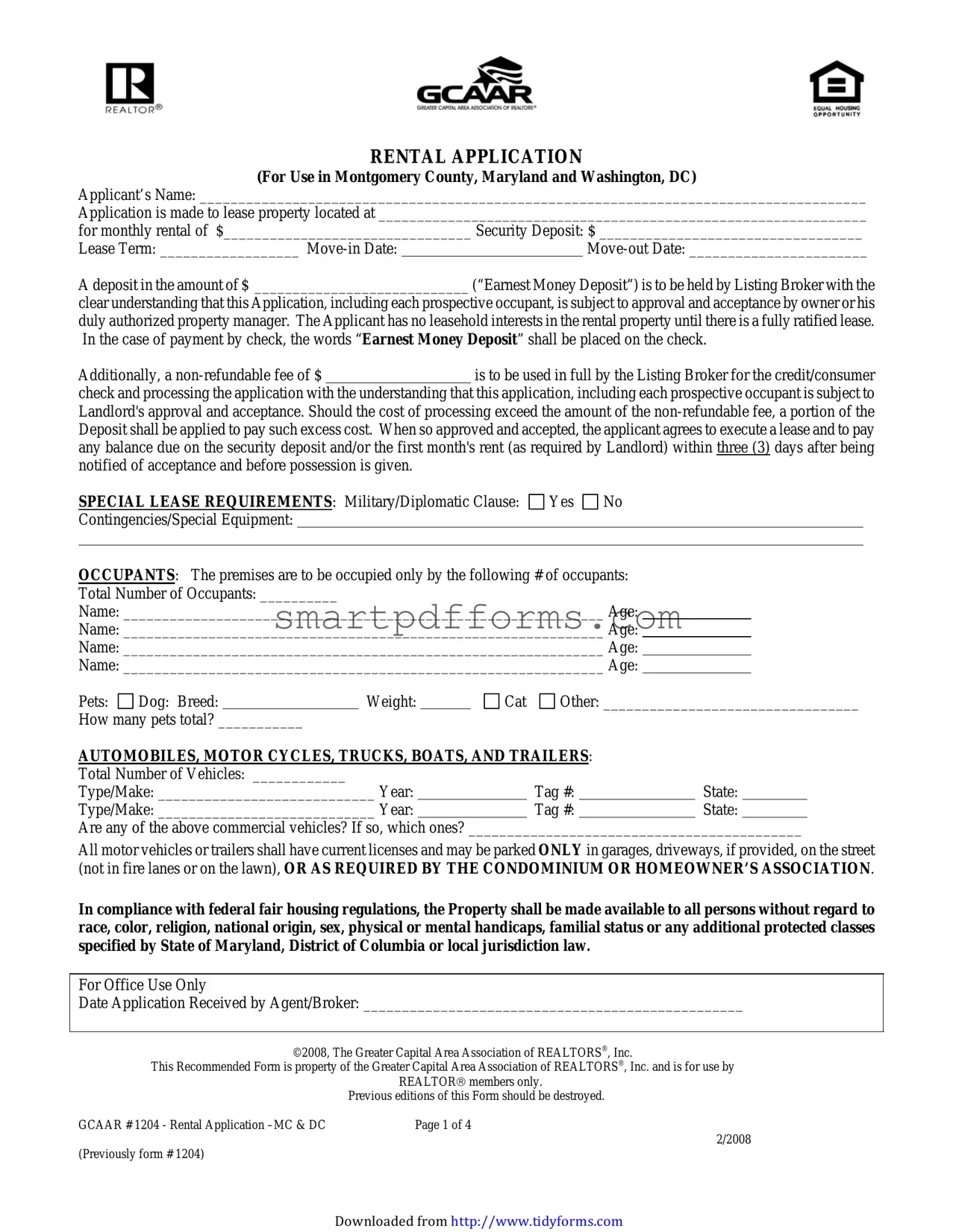 Blank Gcaar 1204 PDF Template