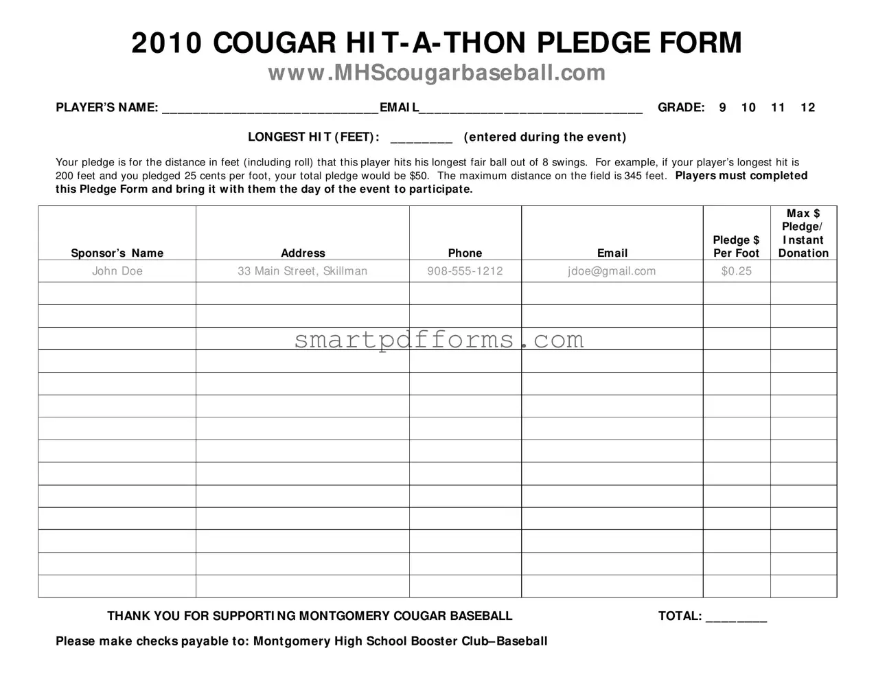 Blank Hit A Thon PDF Template