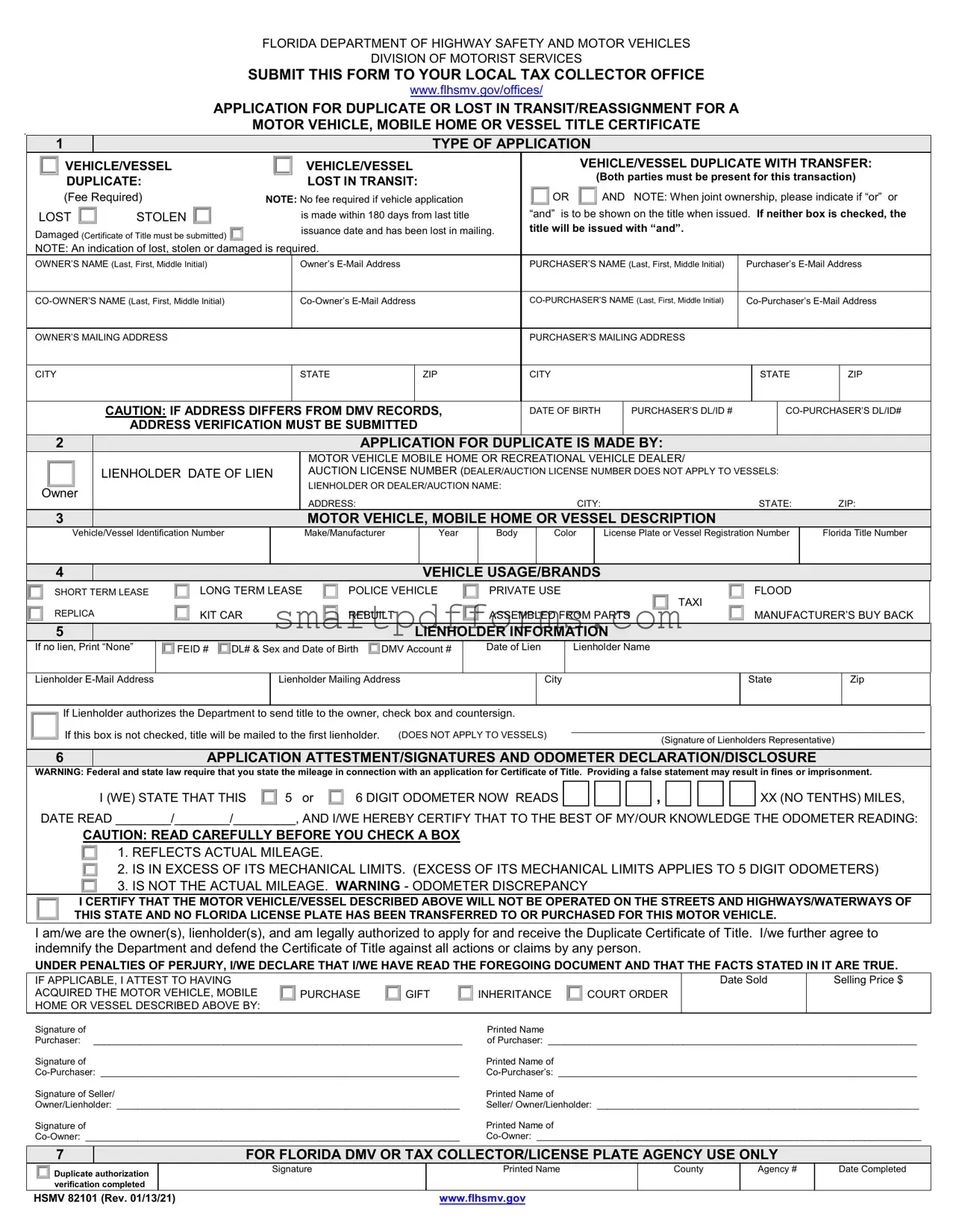 Blank Hsmv 82101 PDF Template