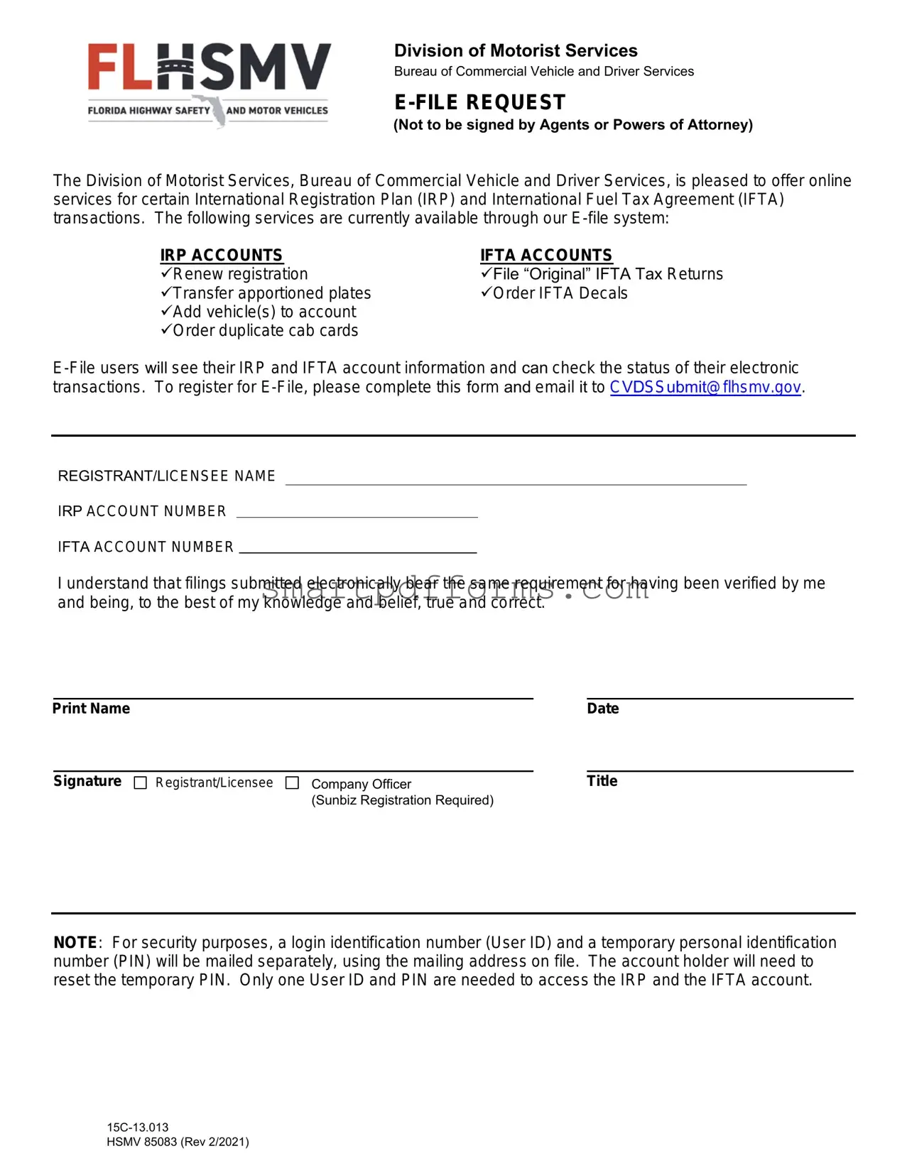 Blank Hsmv 85083 PDF Template