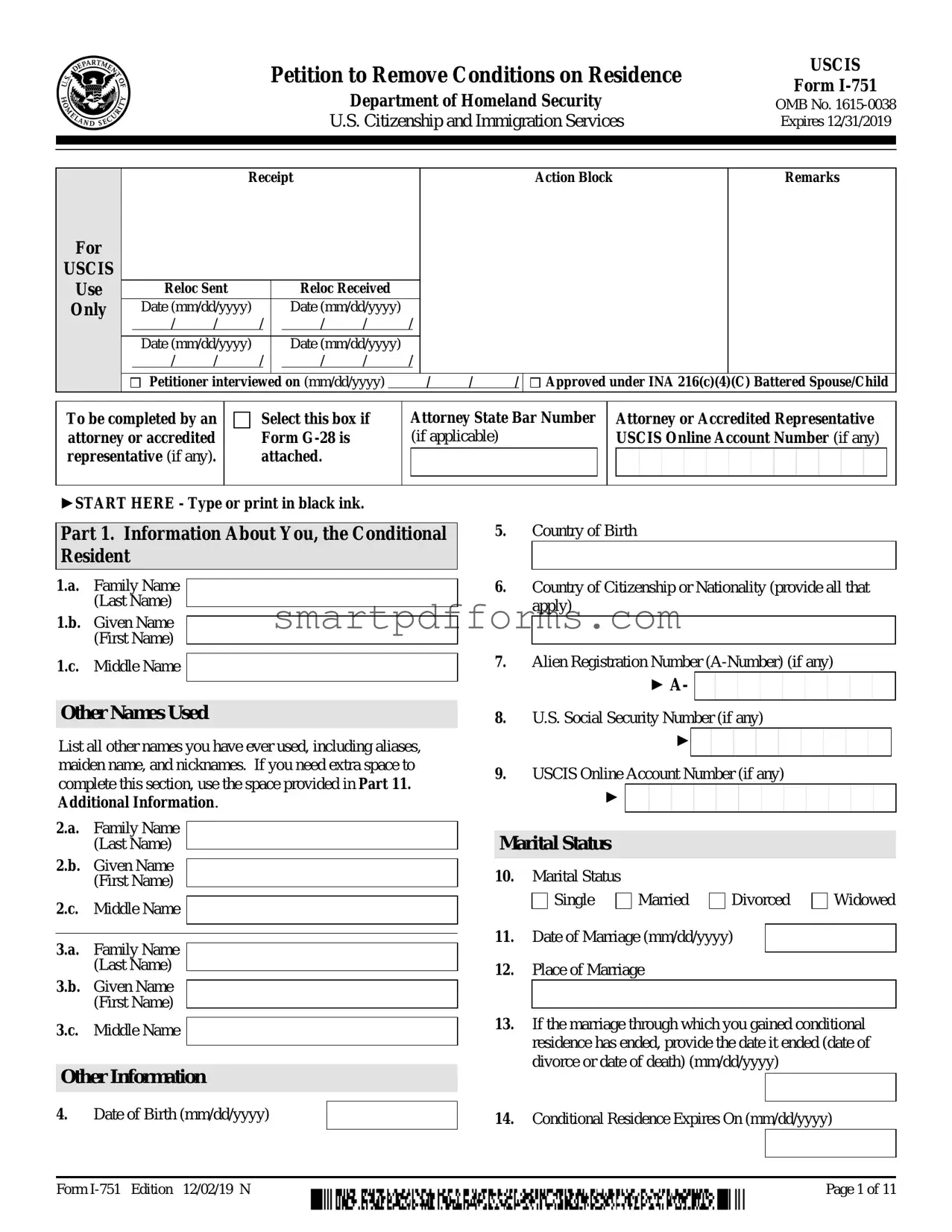 Blank I 751 PDF Template