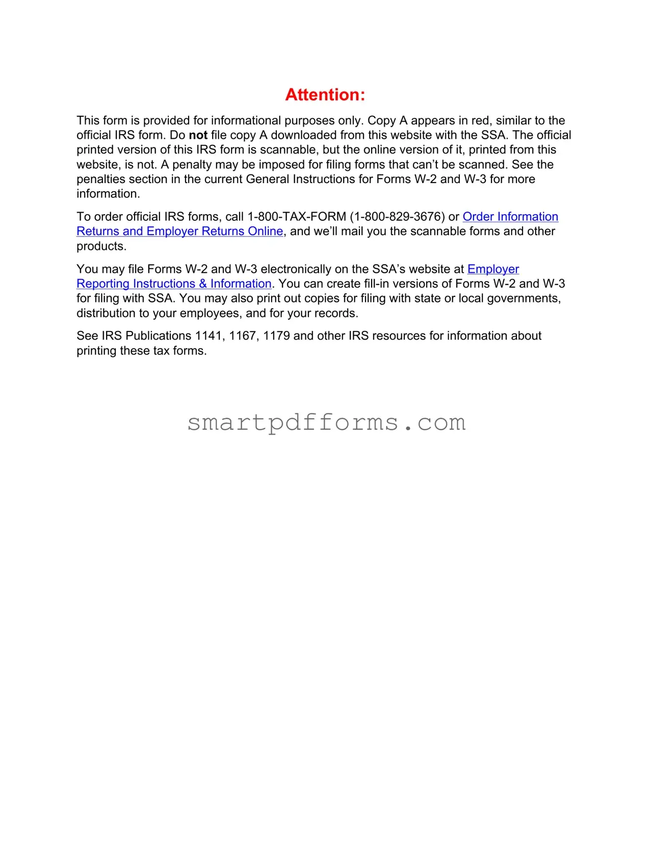 Blank IRS W-2c PDF Template
