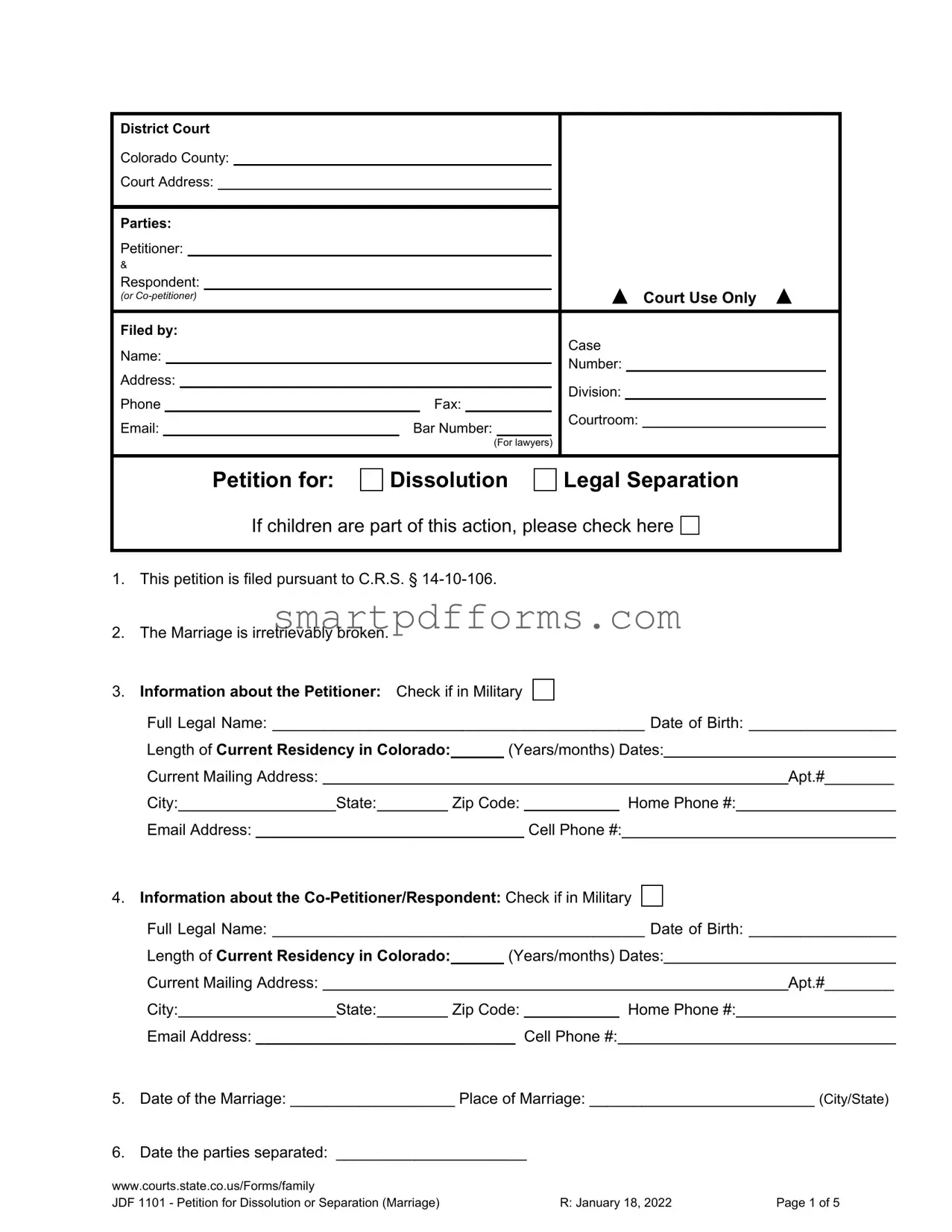 Blank Jdf 1101 PDF Template