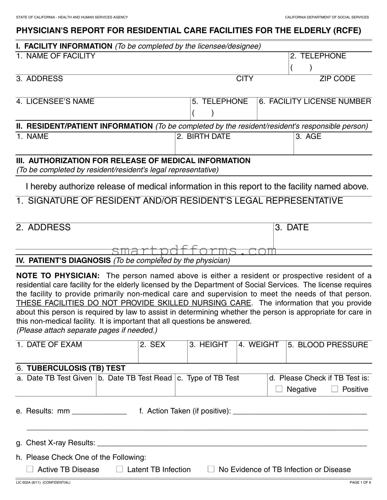 Blank Lic 602A PDF Template