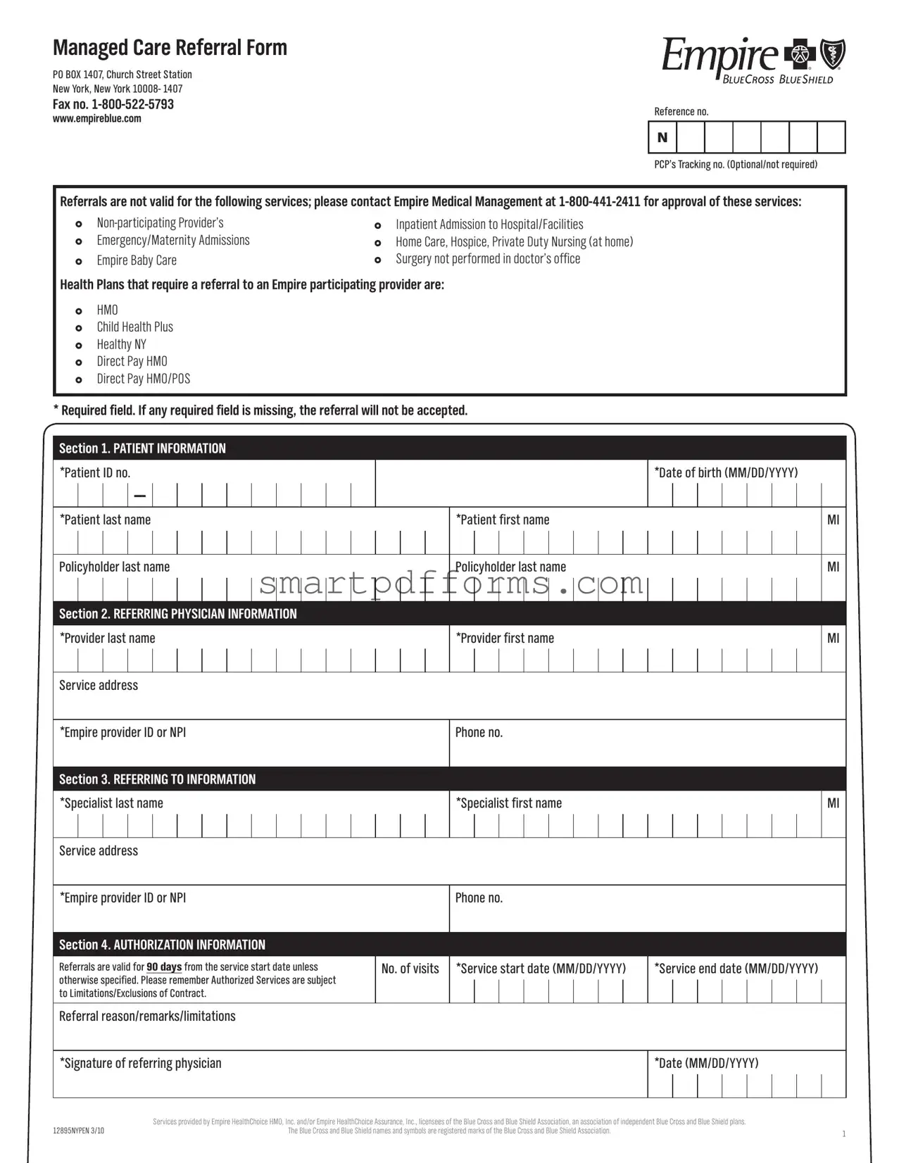Blank Empire Referral PDF Template