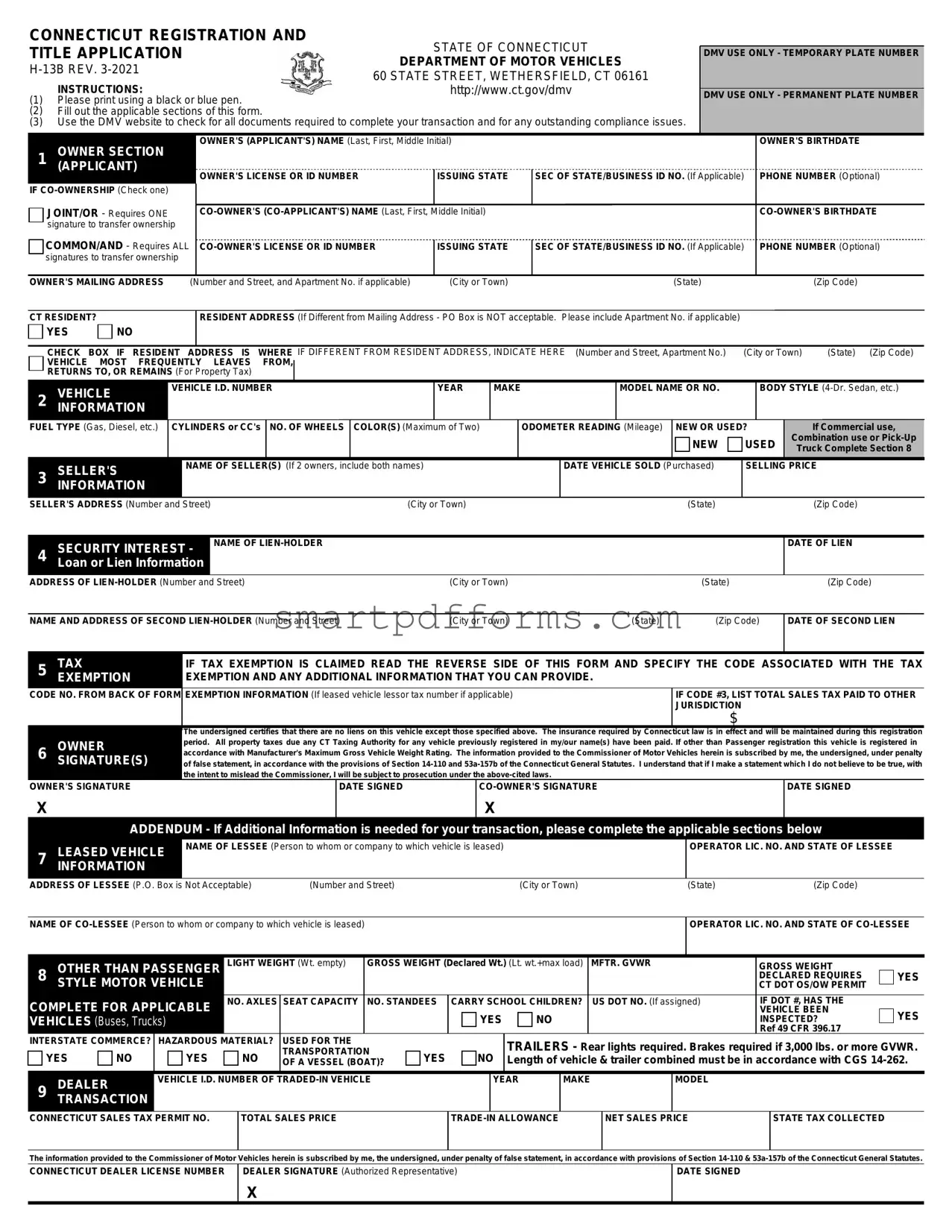 Blank Official Registration PDF Template