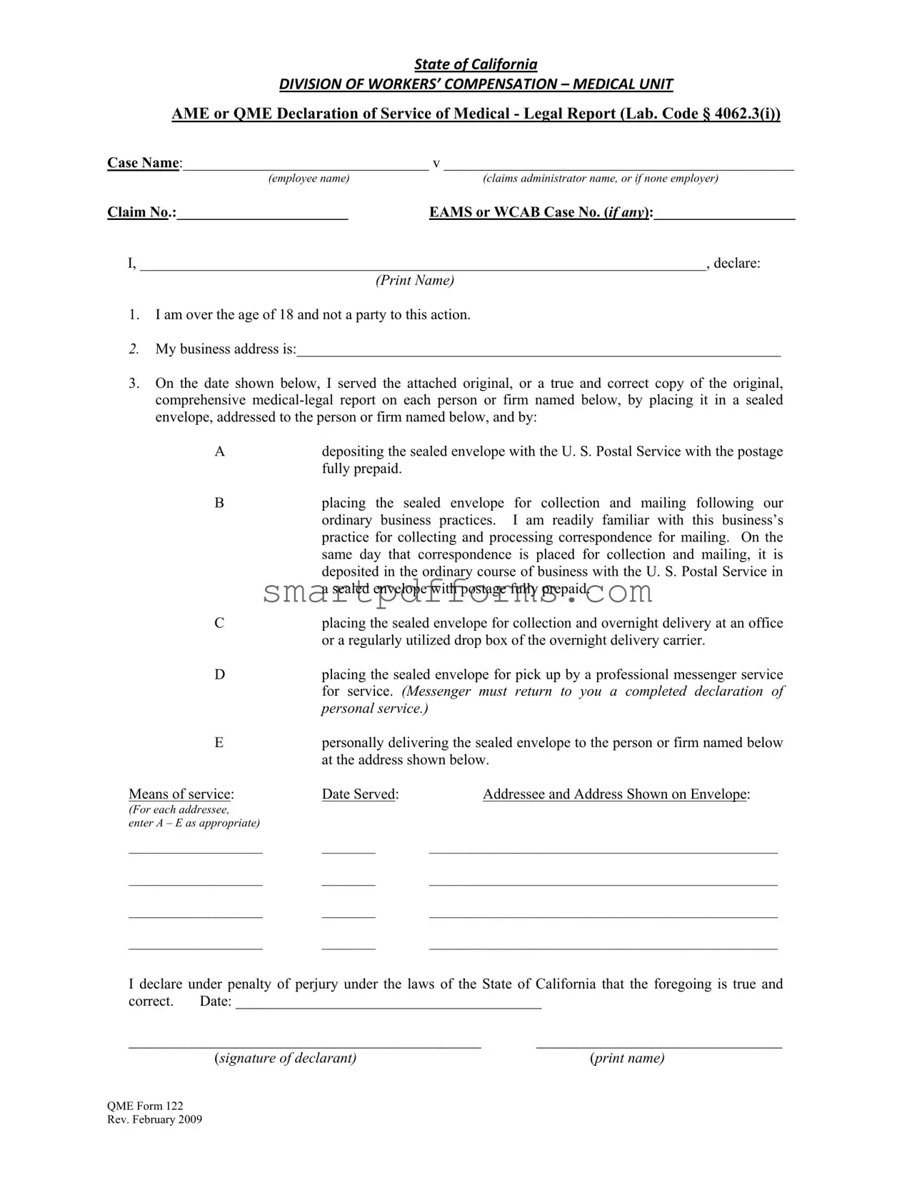 Blank Qme 122 PDF Template