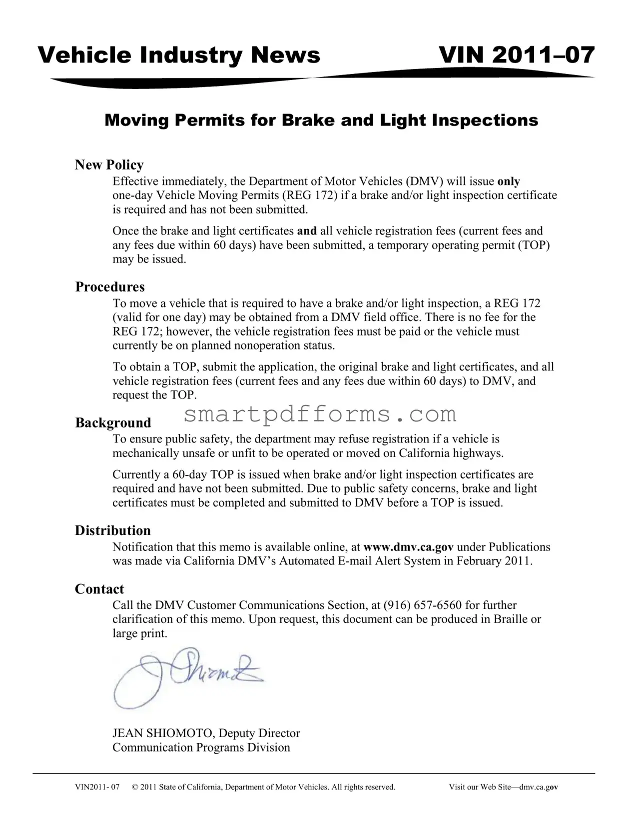 Blank Reg 172 PDF Template