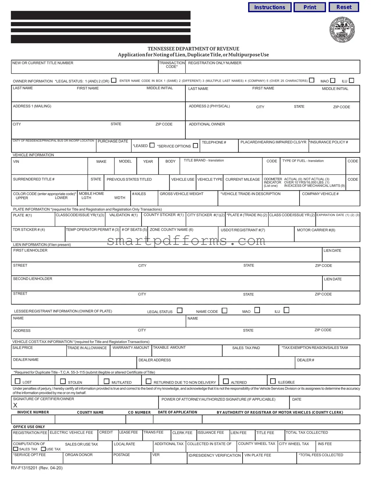 Blank Rv F1315201 PDF Template