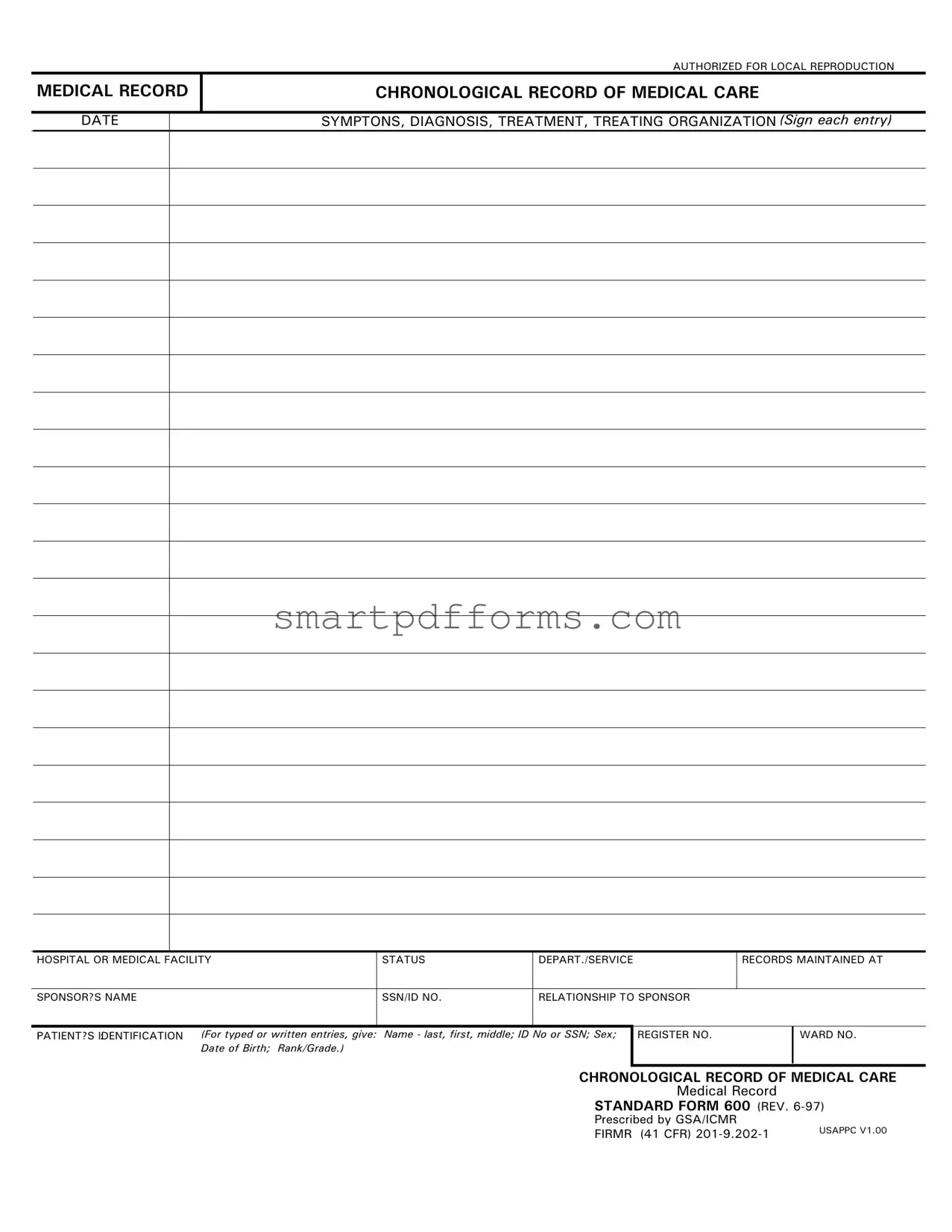 Blank Sf 600 PDF Template